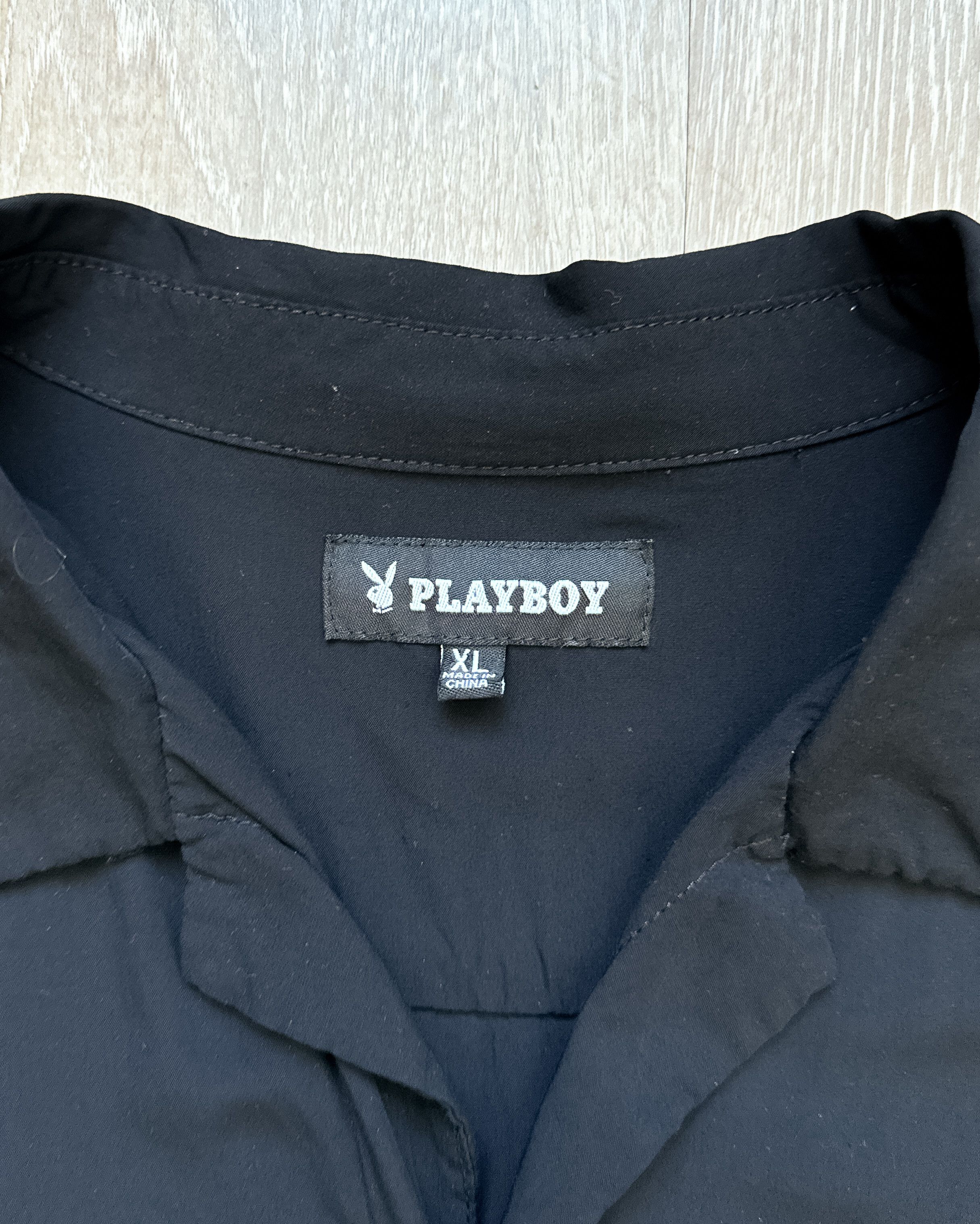 Playboy Playboy Club Chainstitch Camp Collar Shirt Black Men's XL Size US XL / EU 56 / 4 - 5 Thumbnail