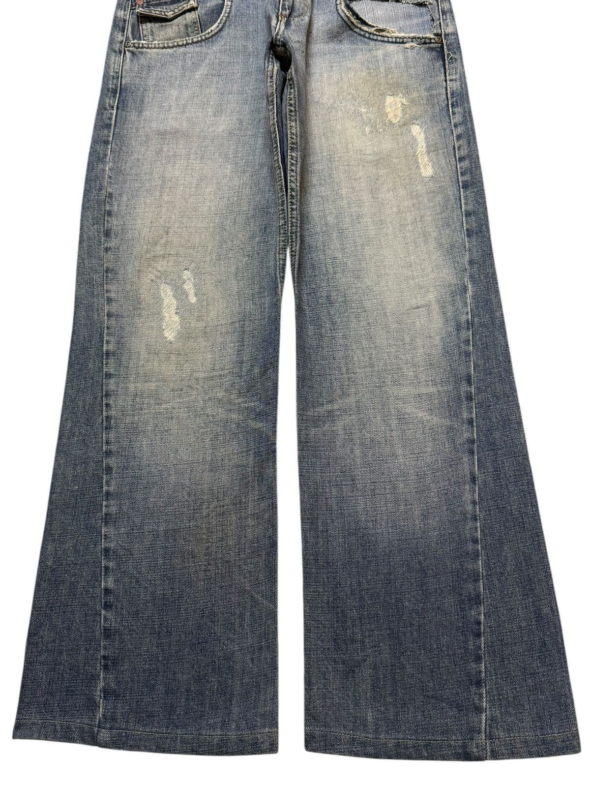 14th Addiction Vintage Y2K Japanese Brand Blue Faded Wash Spiral Leg Baggy Size US 31 - 7 Thumbnail
