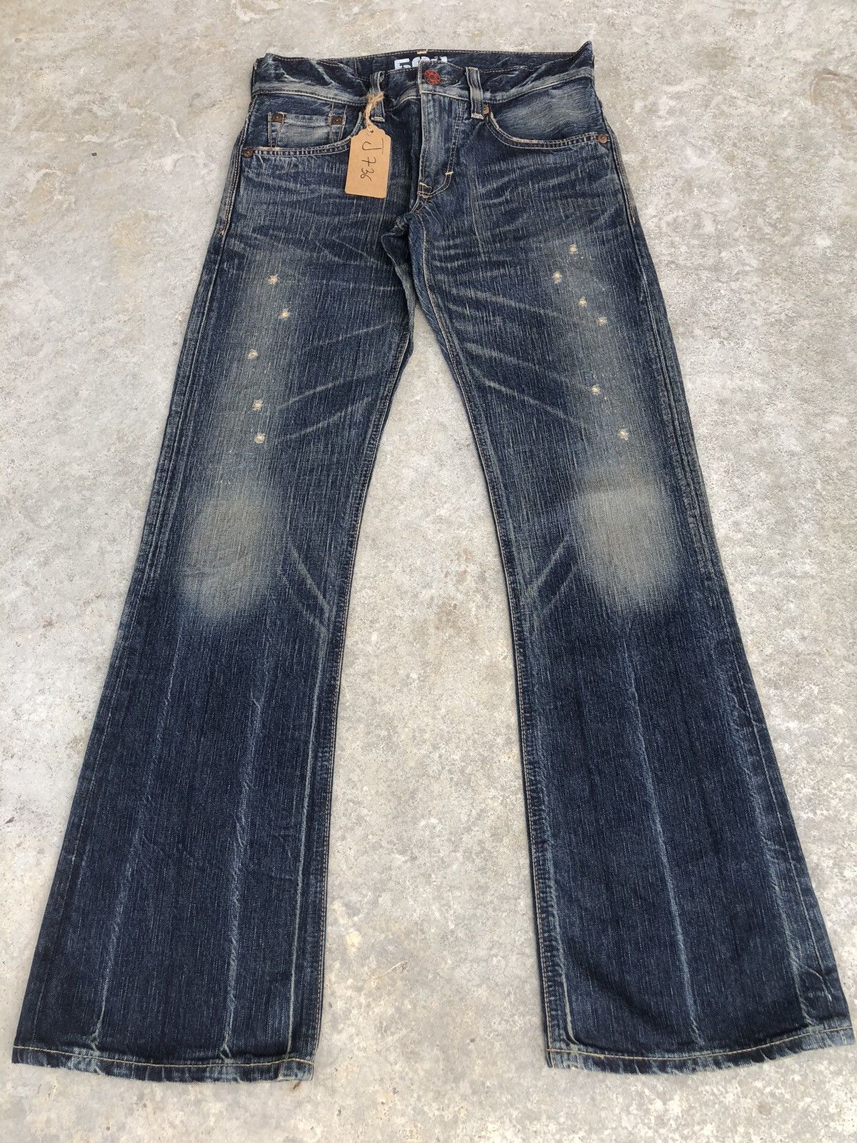 If Six Was Nine Japanese Edwin 503 Flared Jeans Bootcut Distressed Jeans Size US 31 - 1 Thumbnail