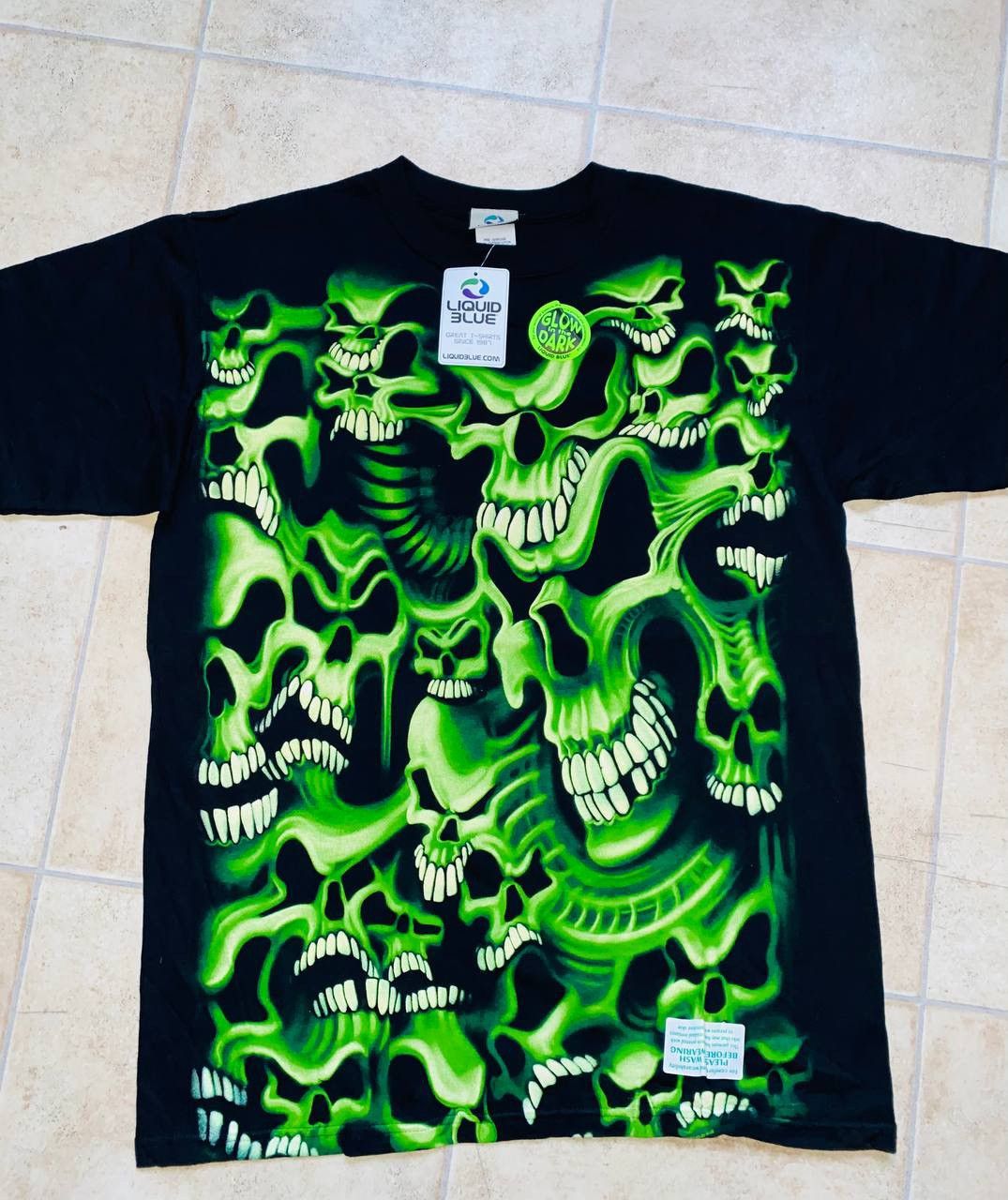 Liquid Blue × Scully × Vintage 90s Skull Pile Glow In Dark Carhartt Size US L / EU 52-54 / 3 - 1 Thumbnail