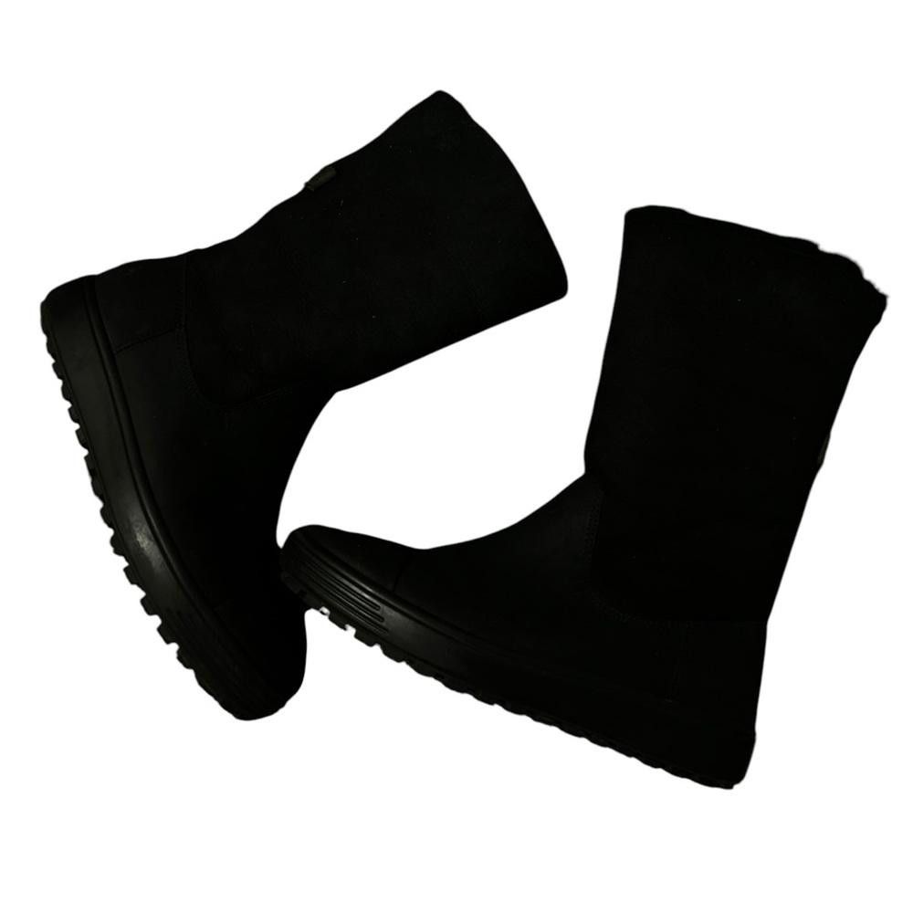 Ecco ECCO Women's Black Shearling Lined Boots Size US 7 / IT 37 - 3 Thumbnail