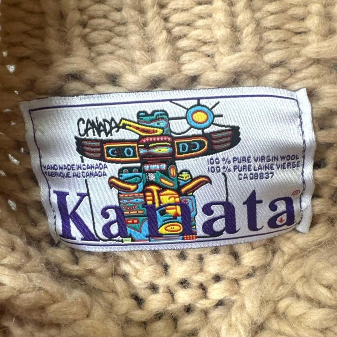 Vintage Kanata Cowichan Wool Cardigan M Size Beige Cable Knit Sweater Size US M / EU 48-50 / 2 - 6 Thumbnail