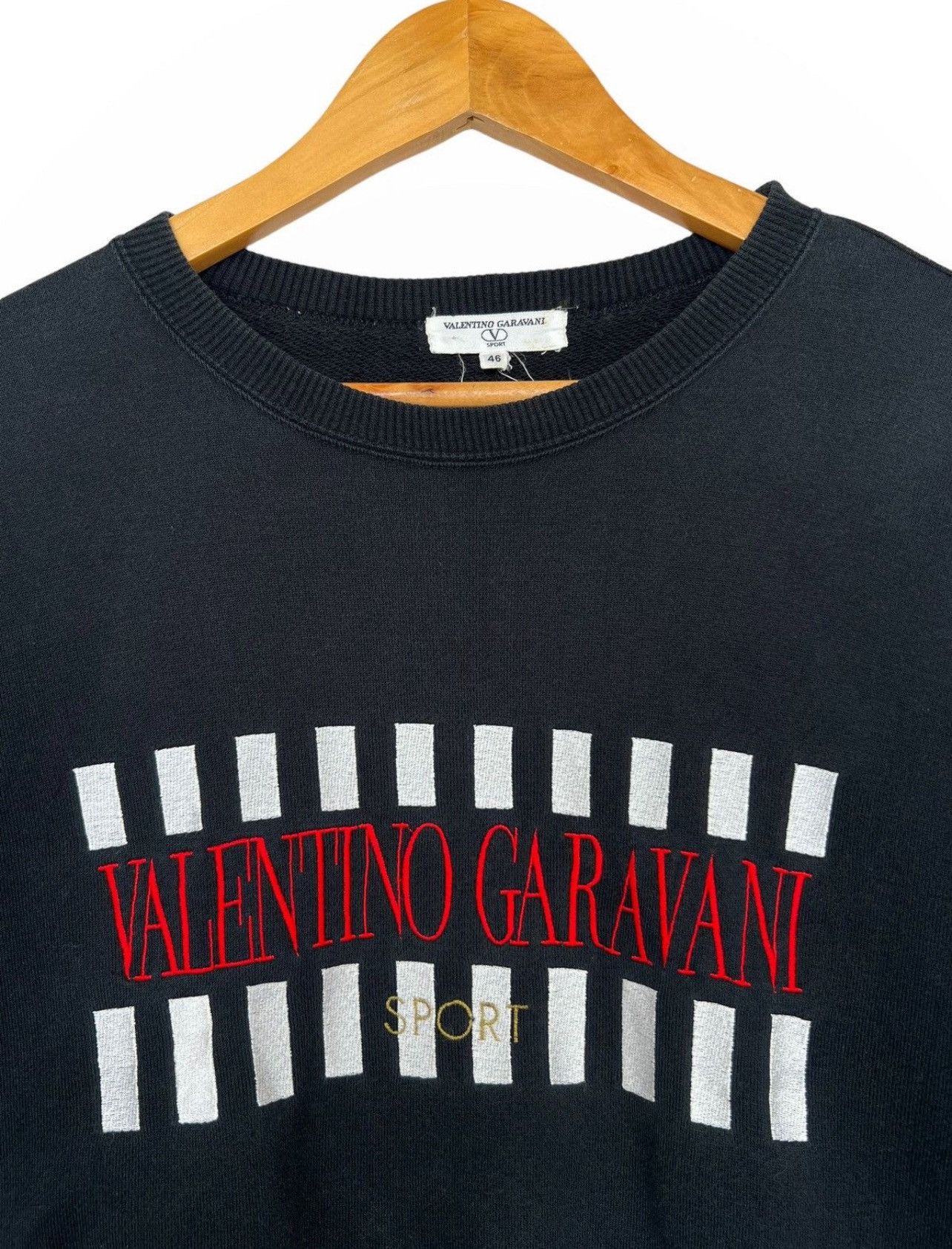 Vintage 90s Valentino Garavani Spellout Black Sweatshirt