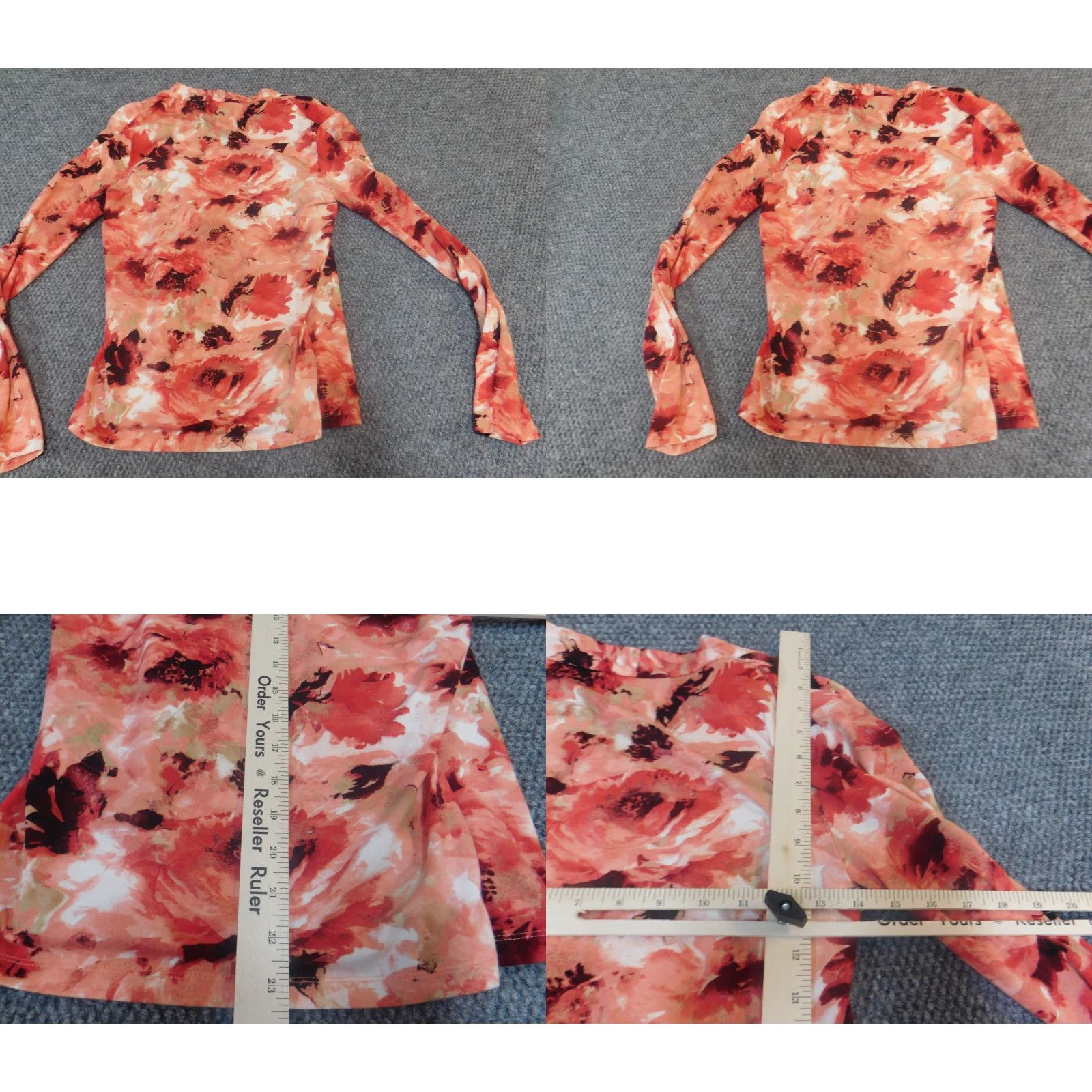 Jones New York Jones New York Womens Blouse Small orange floral Button Pullover V-Neck Cap Sleeve Casual Stretch Regular Polyester Rayon Vintage No Size S / US 4 / IT 40 - 8 Thumbnail