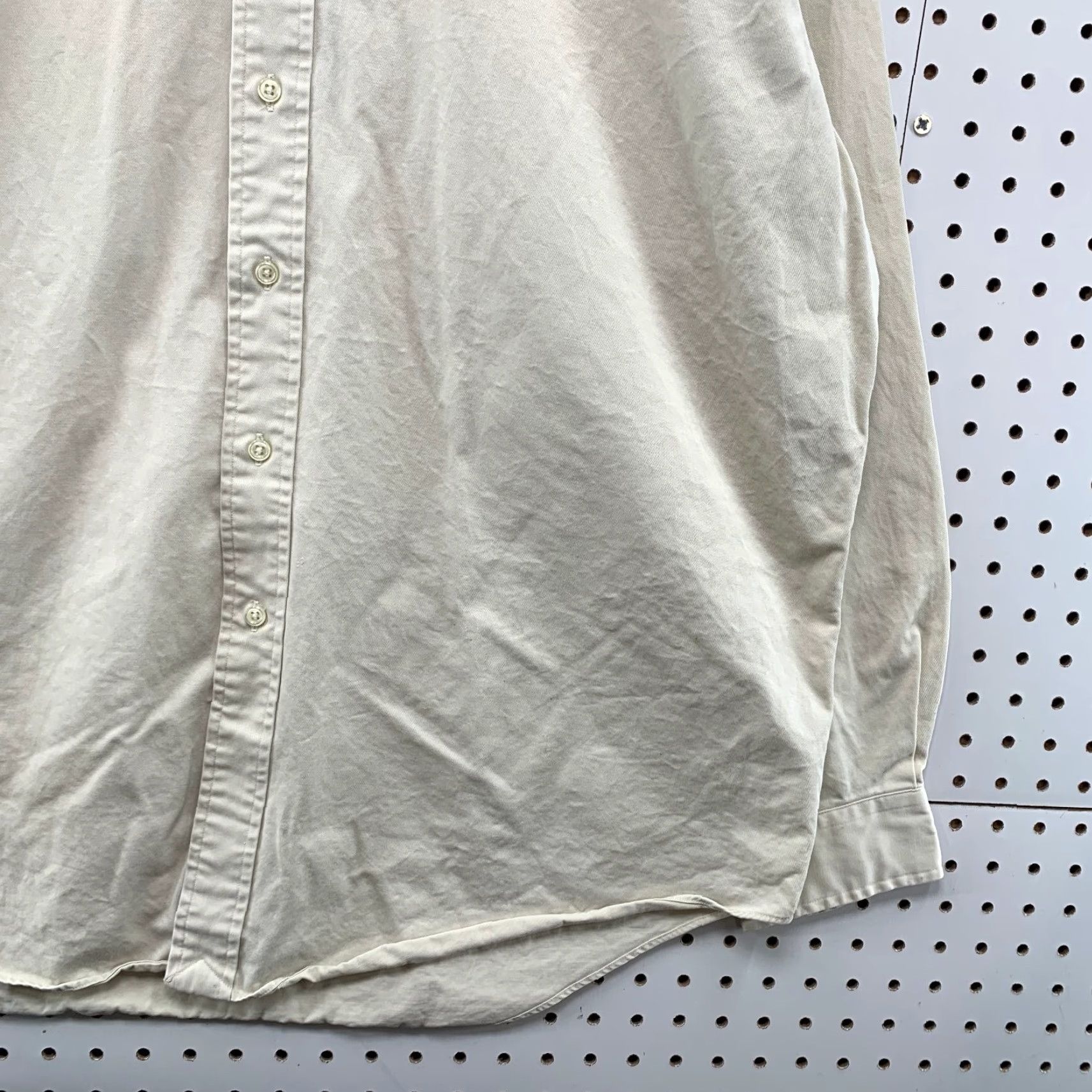 Ralph Lauren VINTAGE Ralph Lauren Button-Down Shirt Mens XL Beige Blake Thick Heavy 100% Cotton Ble? Size US XL / EU 56 / 4 - 6 Thumbnail