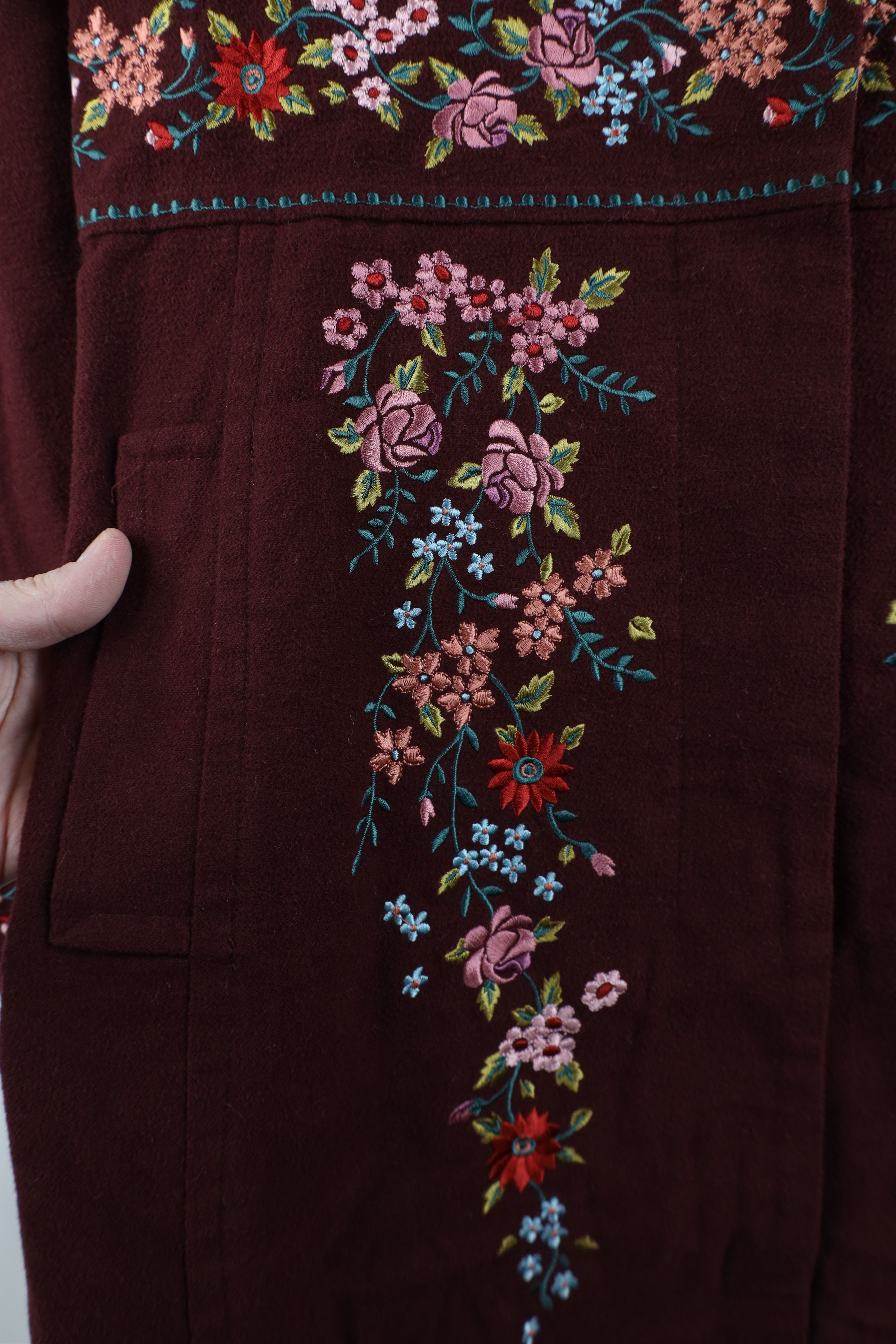 Sleeping On Snow Anthropologie Embroidered Flower Jacket