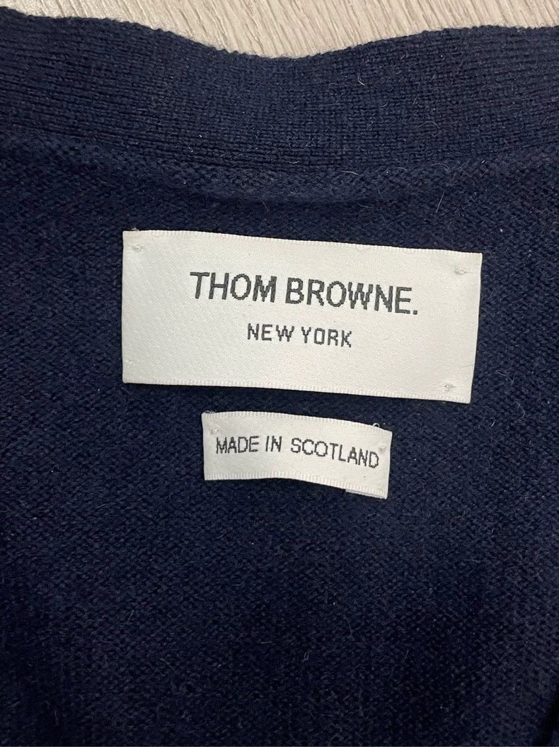 Thom Browne Thom Browne Dark blue four-striped cashmere cardigan jacket Size US S / EU 44-46 / 1 - 5 Thumbnail