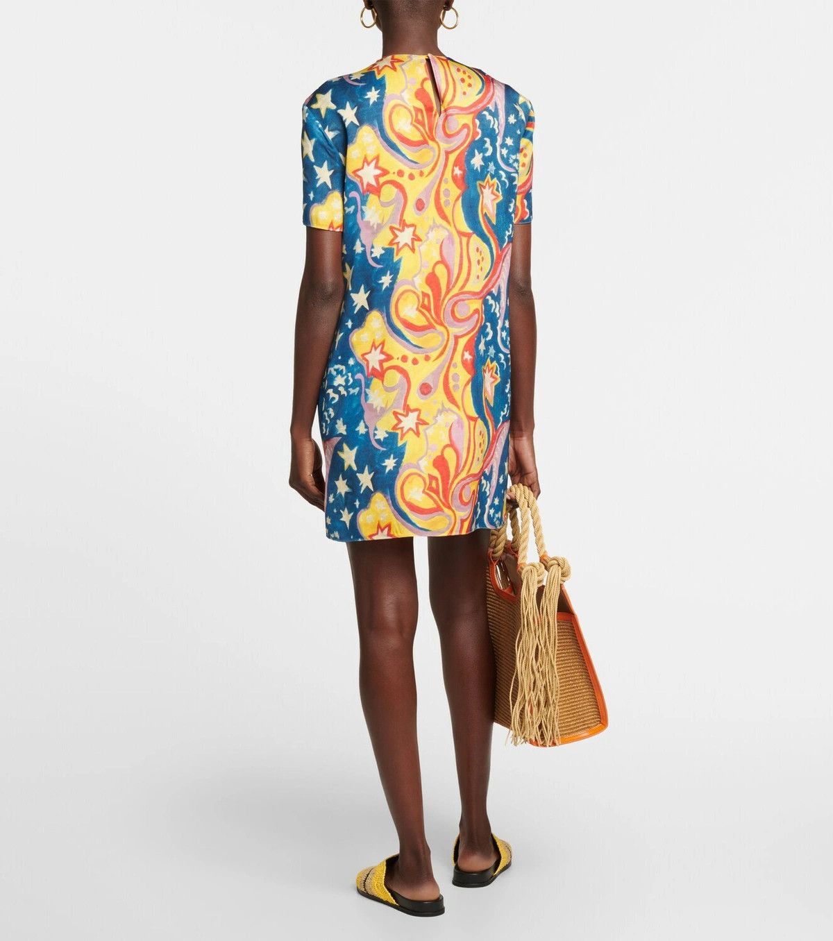 Marni o1y1025 Crewneck Mini Dress in Multicolor Size XS / US 0-2 / IT 36-38 - 4 Thumbnail