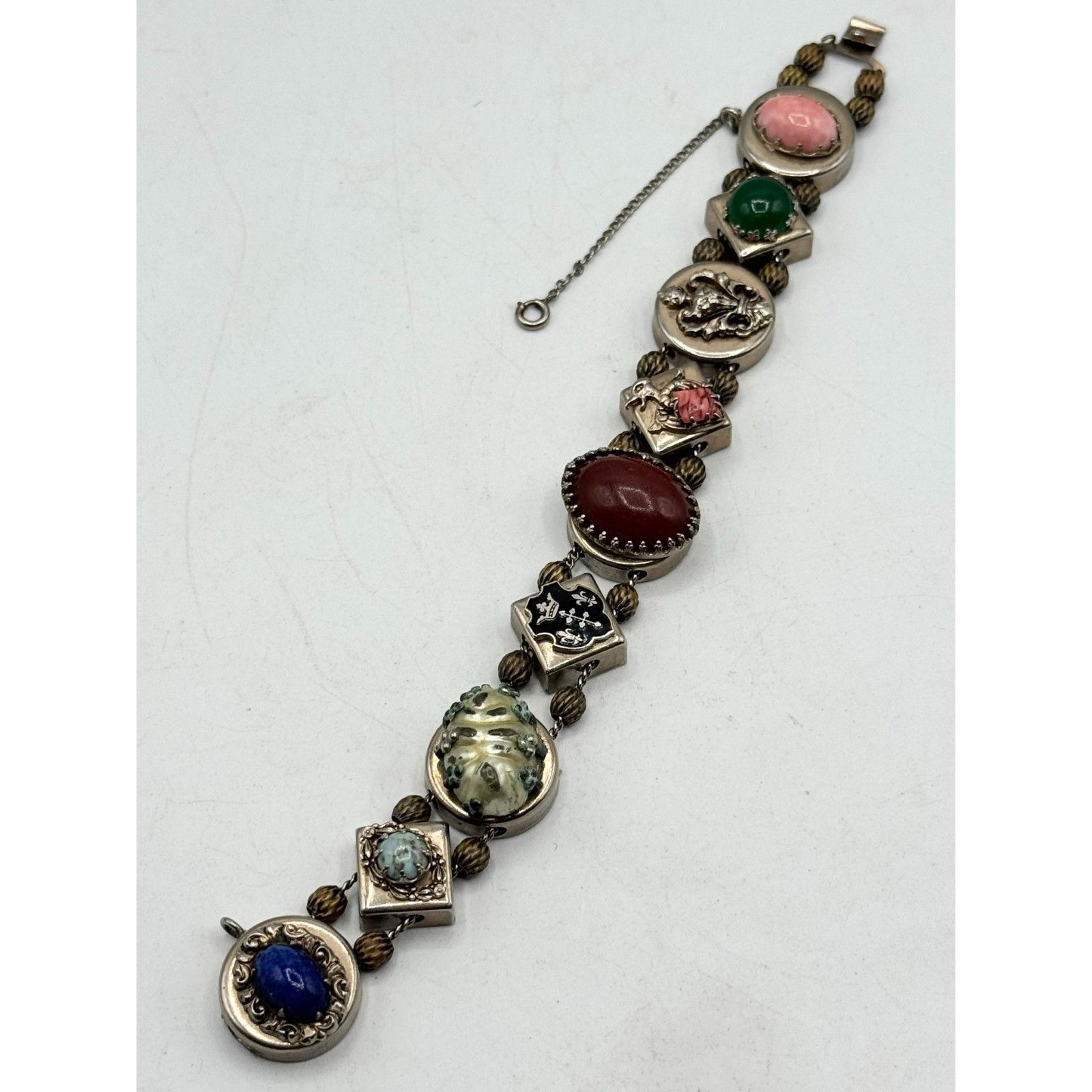 Vintage Estate Slide Charm Bracelet Vintage Victorian Revival Size ONE SIZE - 5 Thumbnail