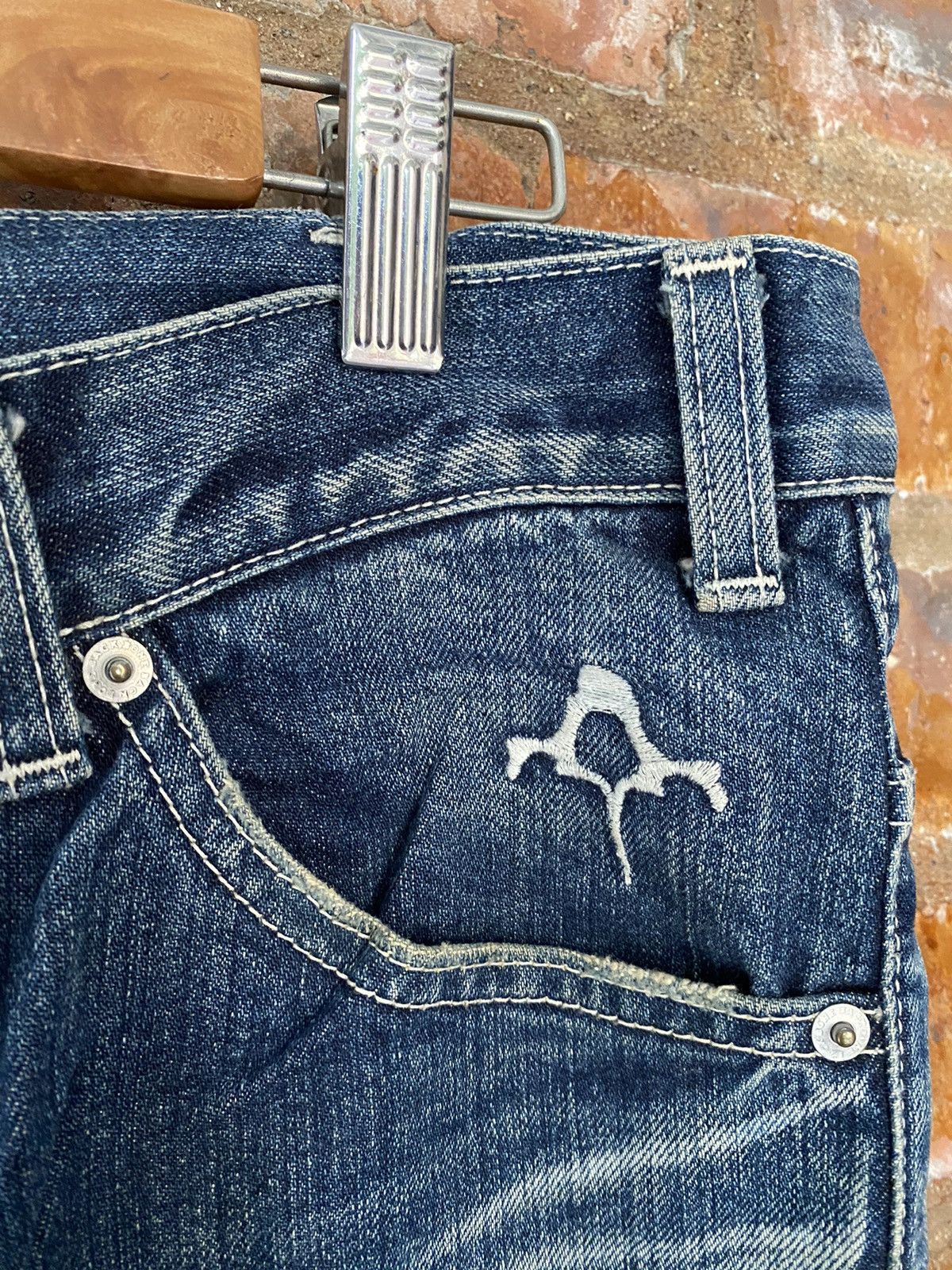 Backbone × Obelisk × Shellac 2000s Backbone Japan Embroidered logo Flare denim Size US 32 / EU 48 - 9 Thumbnail