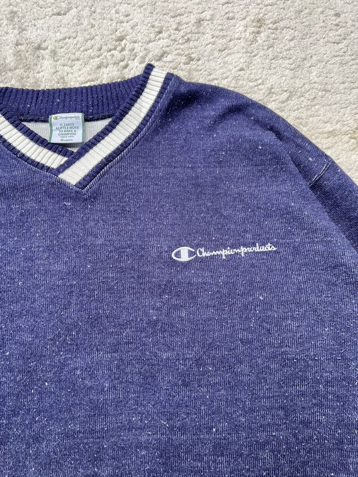 Champion × Vintage Vintage Champion Sweatshirt V-sheap coller Size US L / EU 52-54 / 3 - 5 Thumbnail