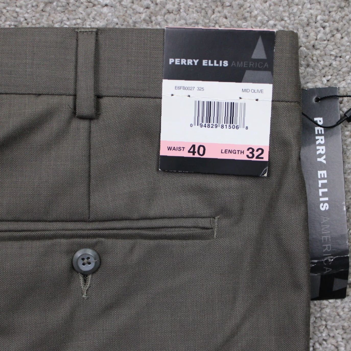 Perry Ellis Perry Ellis Dress Pants Mens 40x32 Gray Flat Front Polyester/Rayon NWT City Fit Pants Size US 40 / EU 56 - 2 Thumbnail