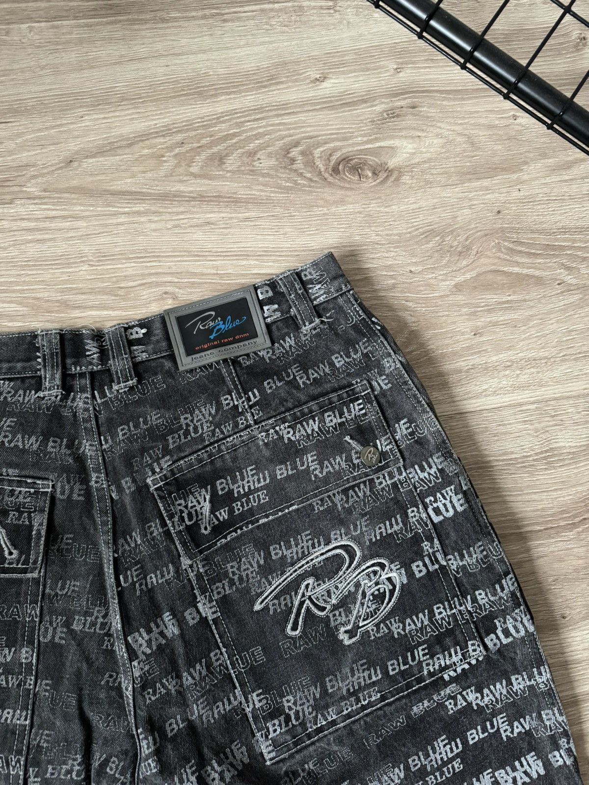 Vintage Crazy Vintage Y2K Raw Blue Jnco Style Monogram Baggy Jeans Size US 34 / EU 50 - 4 Thumbnail