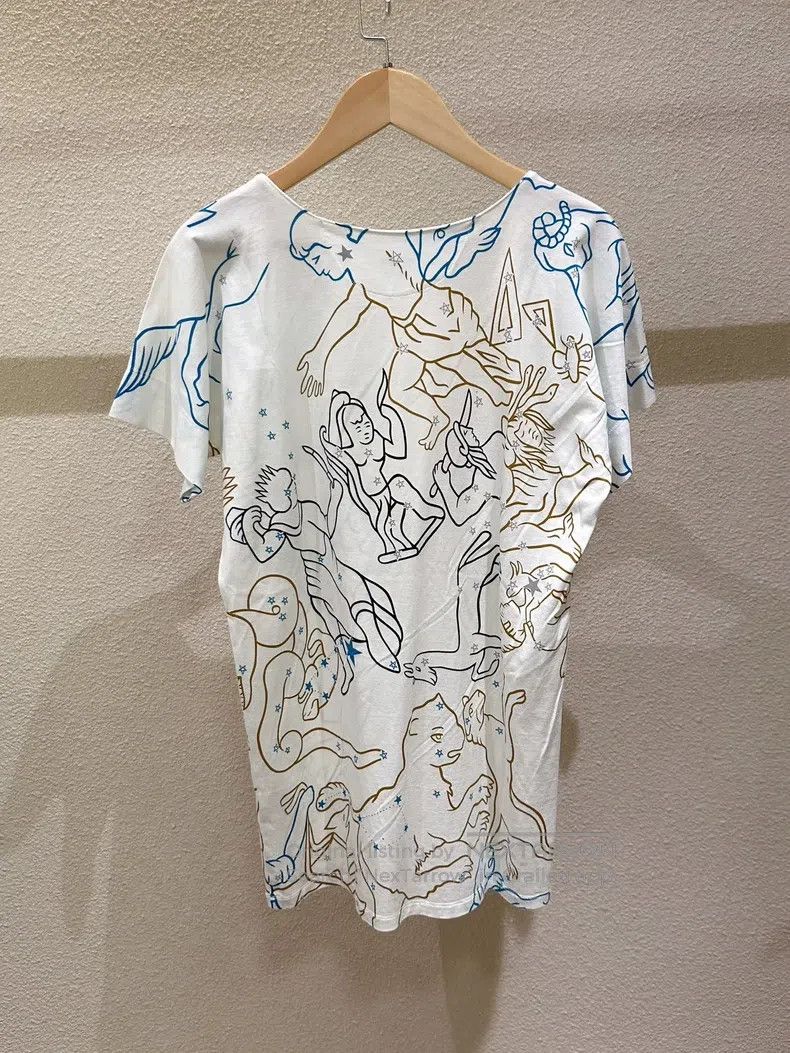 Hermes Hermes Constellation Angel Printed Short Sleeve T-Shirt Size XXS / US 00 / IT 34 - 2 Thumbnail