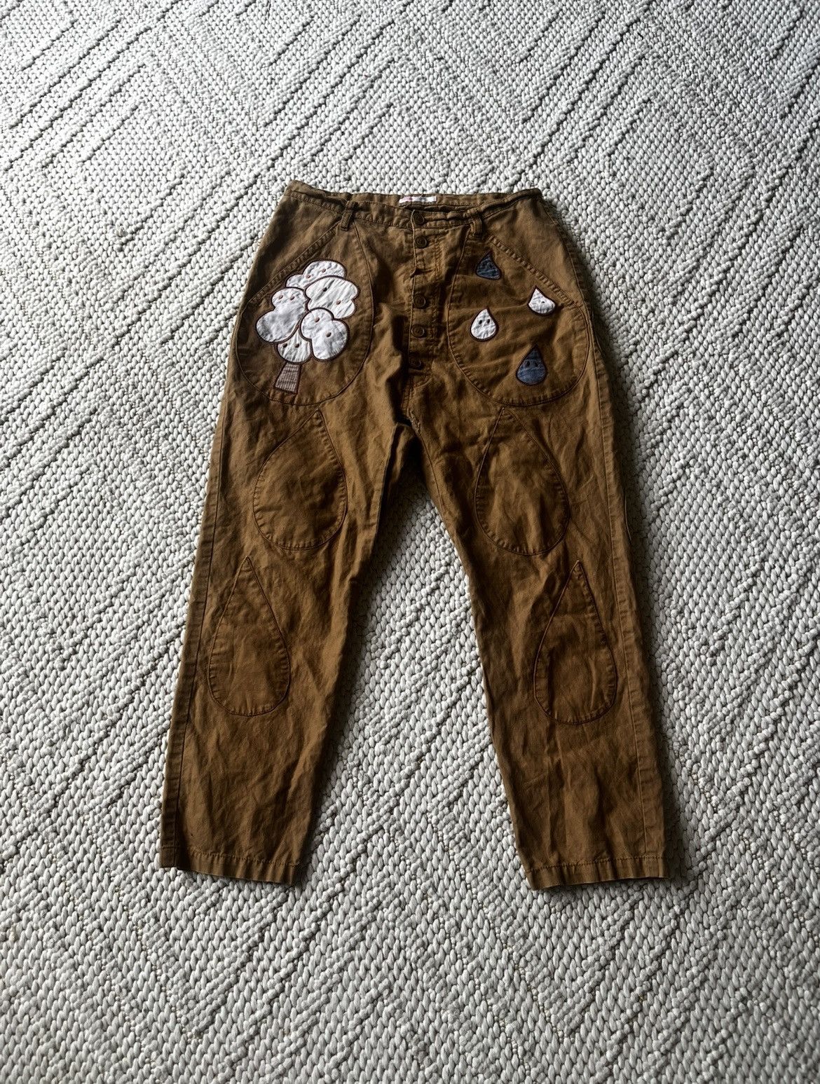 Ne-Net Ne-Net by Issey Miyake iconic tear drop embroidery pants Size US 32 / EU 48 - 1 Thumbnail