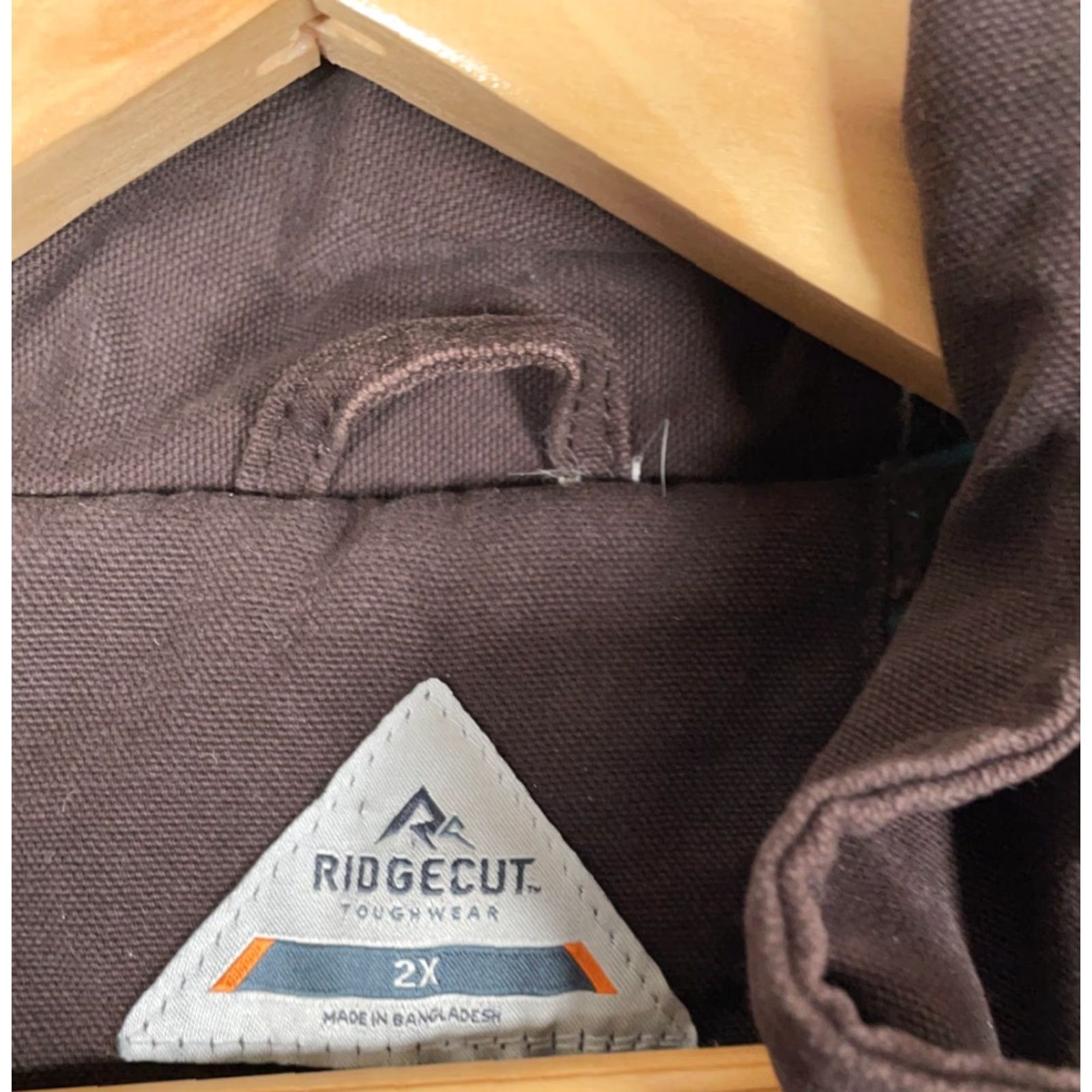 Vintage Ridgecut Women's 2X Flannel Lined Canvas Jacket Dark Brown Removable Hood Size XXL / US 16-18 / IT 52-54 - 3 Thumbnail