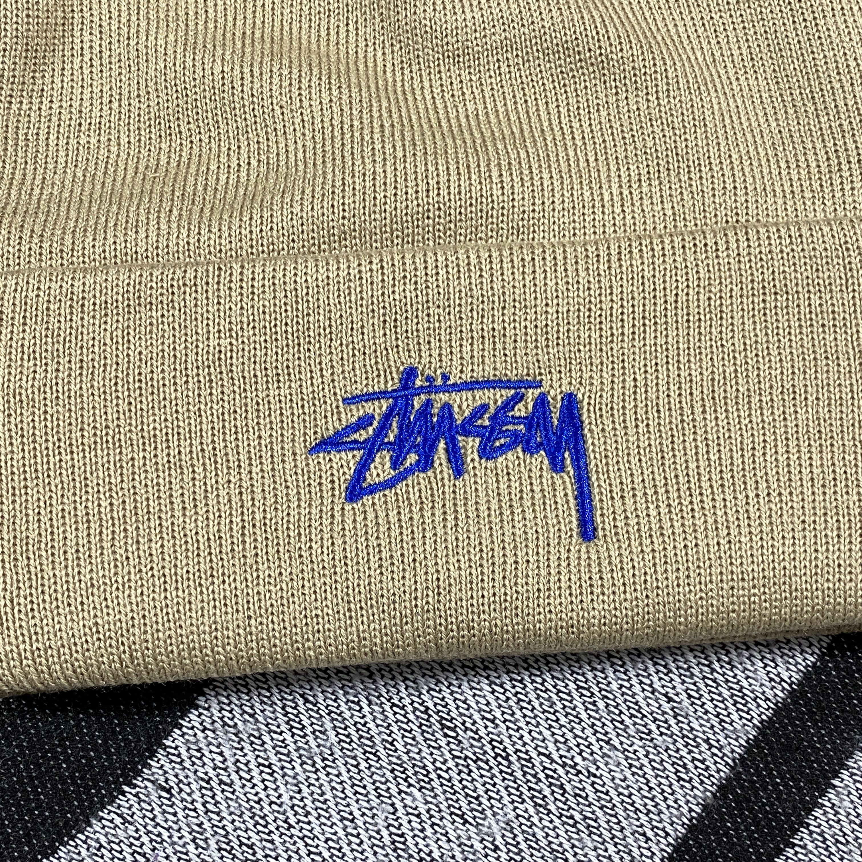 Stussy STUSSY STOCK LOGO BEANIE HAT CREAM Size ONE SIZE - 2 Thumbnail