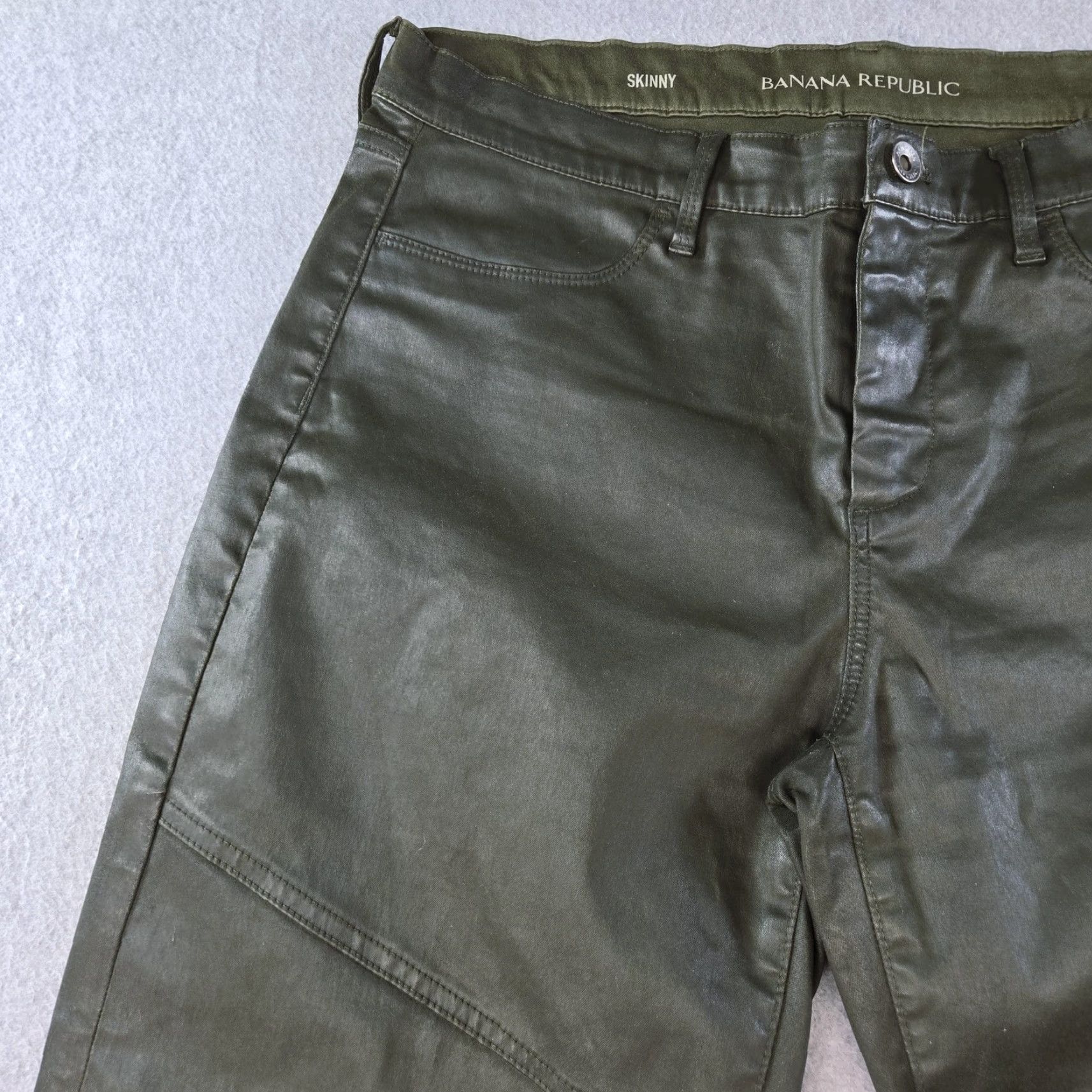Banana Republic Banana Republic Pants Mens 31x28 Green Skinny Chino Extra-Slim Stretch Pockets Size US 31 - 2 Thumbnail