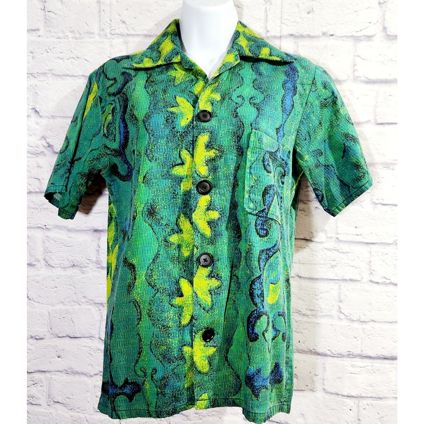 Other Vintage Sea Island Swimwear Barkcloth Button Up Top Small Size US S / EU 44-46 / 1 - 1 Thumbnail