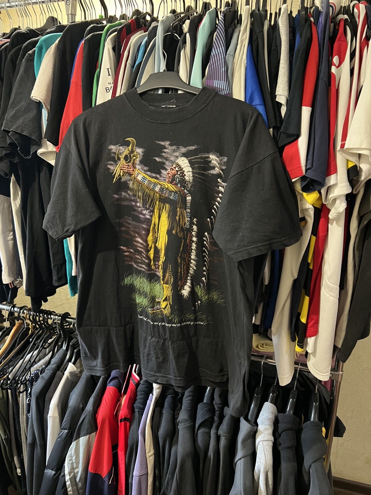 Band Tees 90s VINTAGE ZIP IT LONDON SPIRIT AMERICA NATIVE T SHIRT SZ L Size US L / EU 52-54 / 3 - 2 Thumbnail