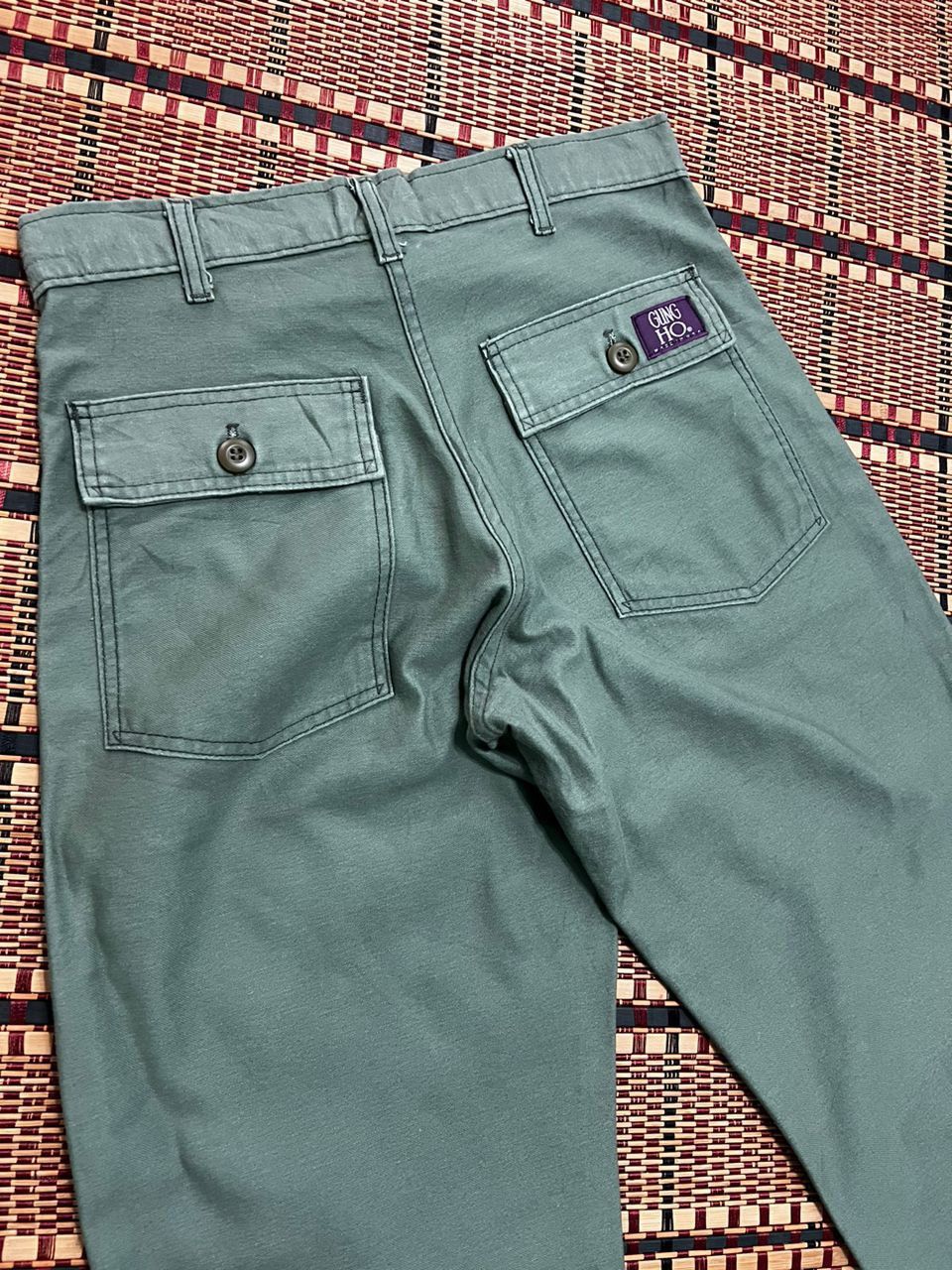 Japanese Brand Gung Ho Baker Pants Green Army Size US 31 - 5 Thumbnail