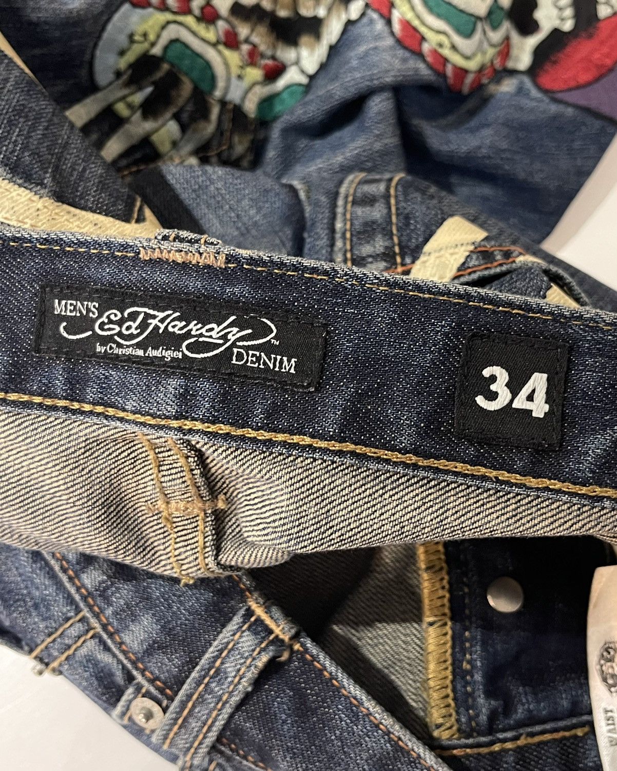 Ed Hardy ‘ ED HARDY ‘ Dark Blue Baggy Jorts ‘ New York City ‘ Size US 34 / EU 50 - 9 Thumbnail
