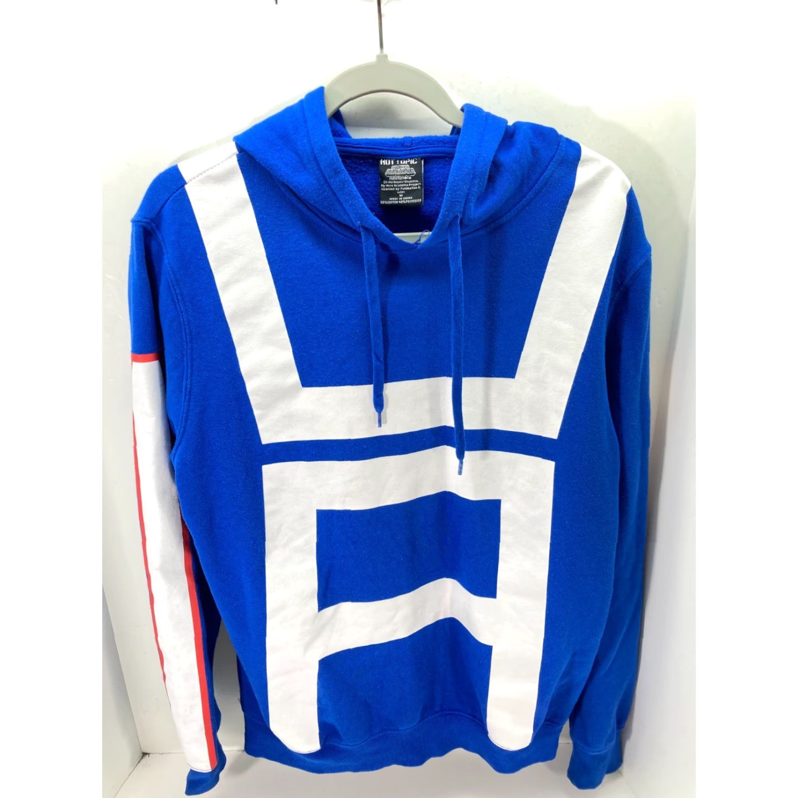 Hot Topic My Hero Academia Hooded Sweatshirt Mens M Blue White Pullover Graphic Print Long Sleeve Hot Topic Sweatshirt Size US M / EU 48-50 / 2 - 2 Thumbnail