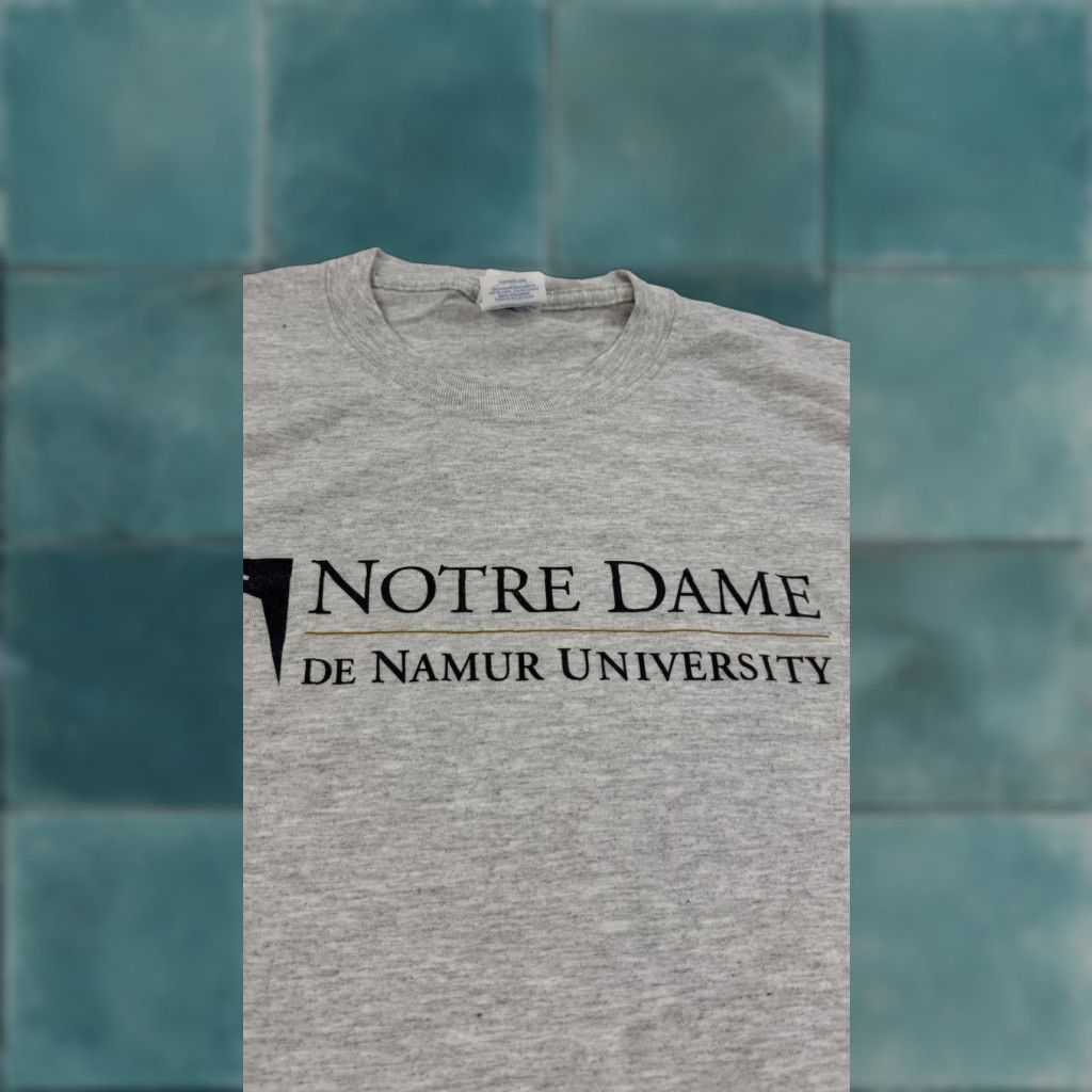 Port & Company VINTAGE Notre Dame Shirt Mens XL Gray College Graphic Tee Crewneck De Namur University Size US XL / EU 56 / 4 - 1 Thumbnail
