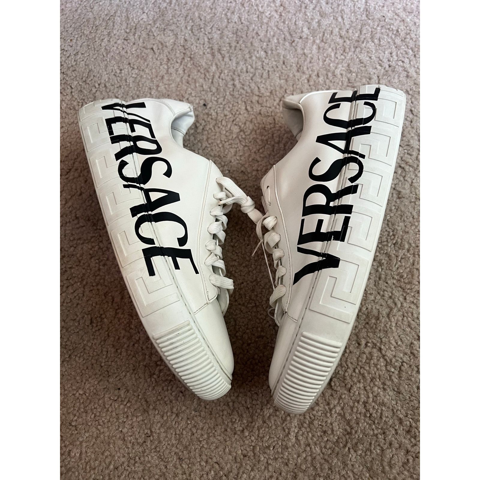 Versace Versace Vitello Sneaker White Black Men’s Size 11.5 US Size US 11.5 / EU 44-45 - 1 Thumbnail