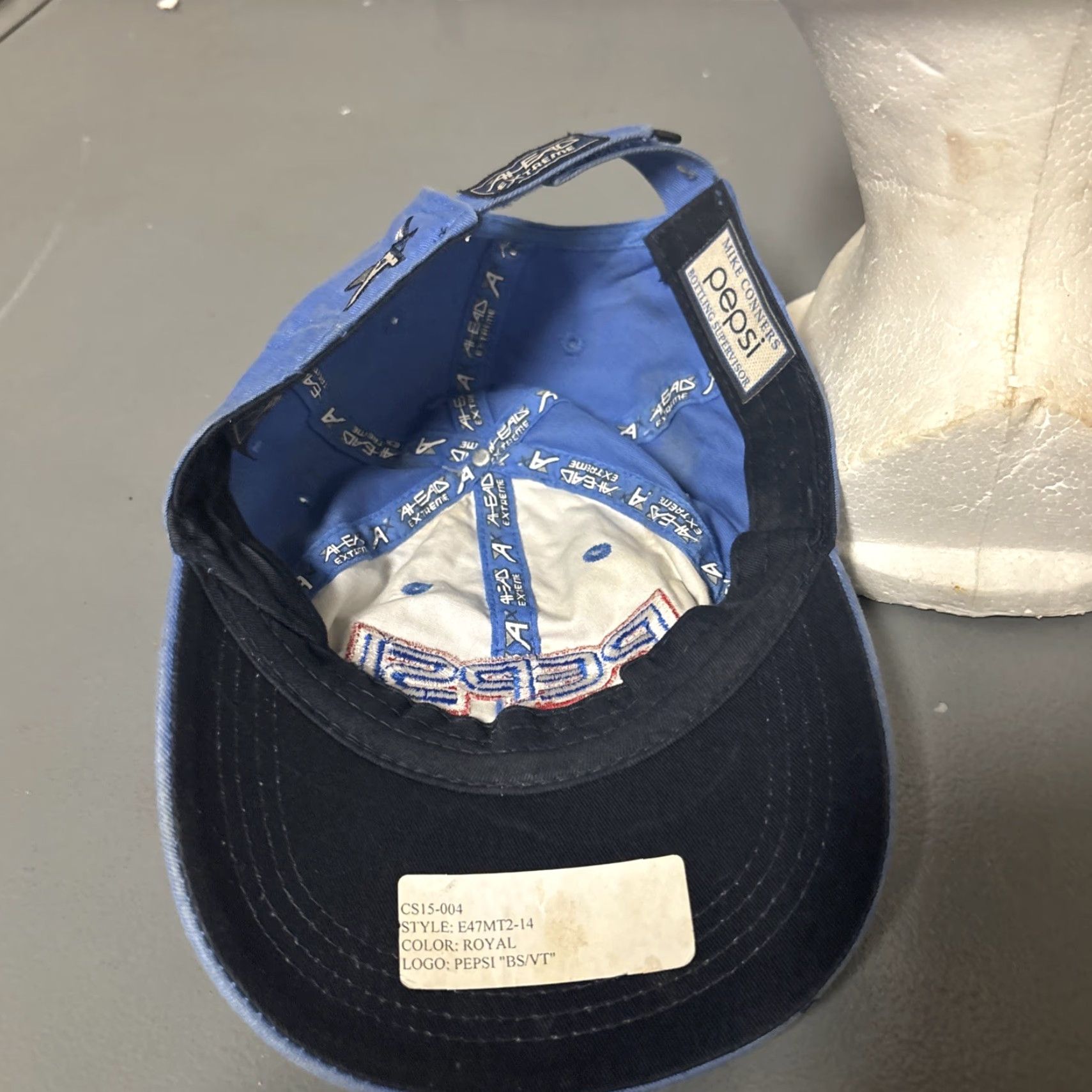 Vintage Ahead Pepsi Headwear Blue Hat Baseball Cap Adjustable NWT Extreme Fit Unisex Adults Cotton Cap Men Women Adjustable Blue NWT Size ONE SIZE - 7 Thumbnail