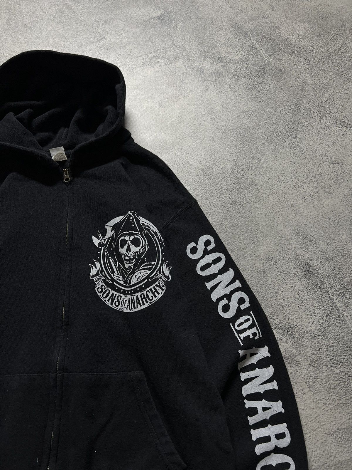 Band Tees × Vintage Vintage Y2k Sons Of Anarchy All Over Print Zip Up Hoodie 00s Size US M / EU 48-50 / 2 - 8 Thumbnail