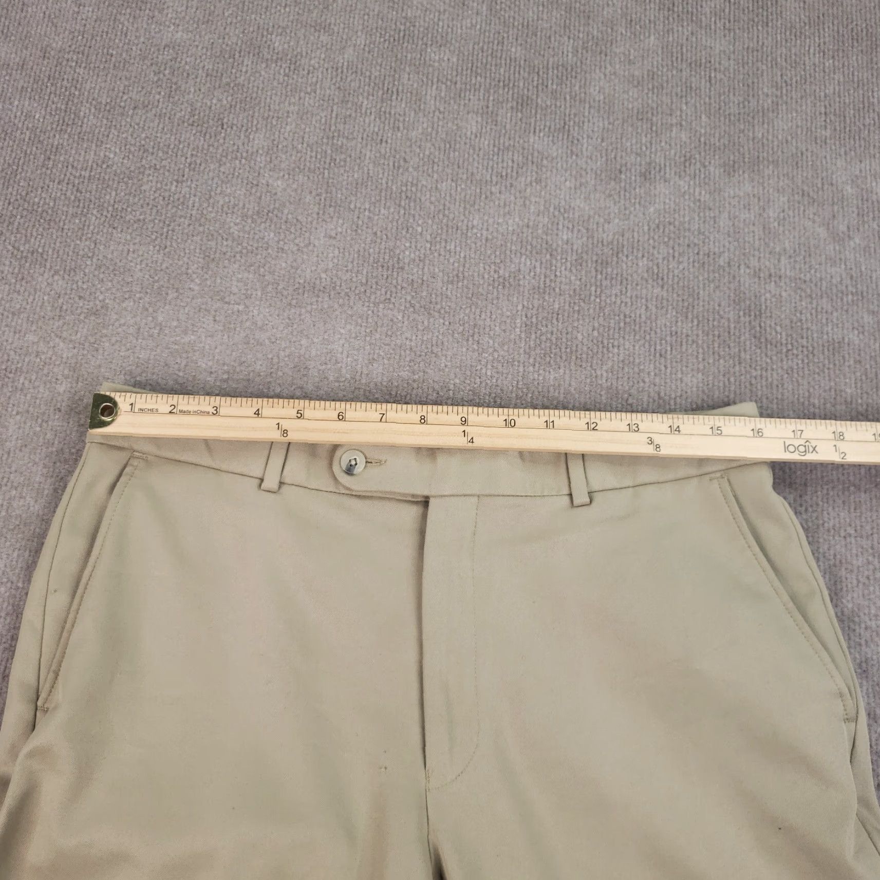 Vintage BALLIN Mens Brown Pleated Straight Leg Dress Pants 33x28 Comfortable EZE Polyester Size US 33 - 4 Thumbnail
