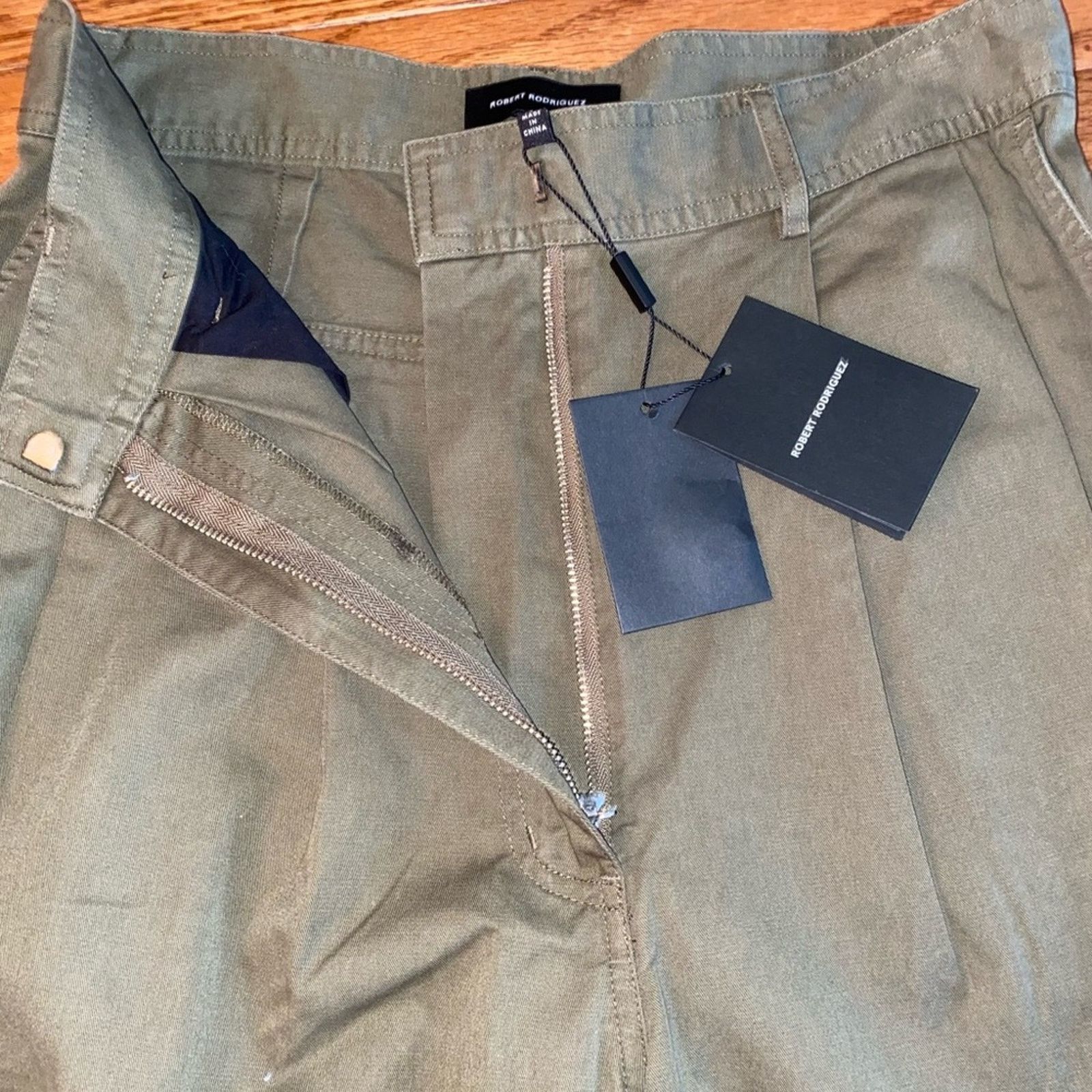 Robert Rodriguez New Robert Rodriguez $295 Maggie Twill Culottes Olive 4 Size 29" - 8 Thumbnail
