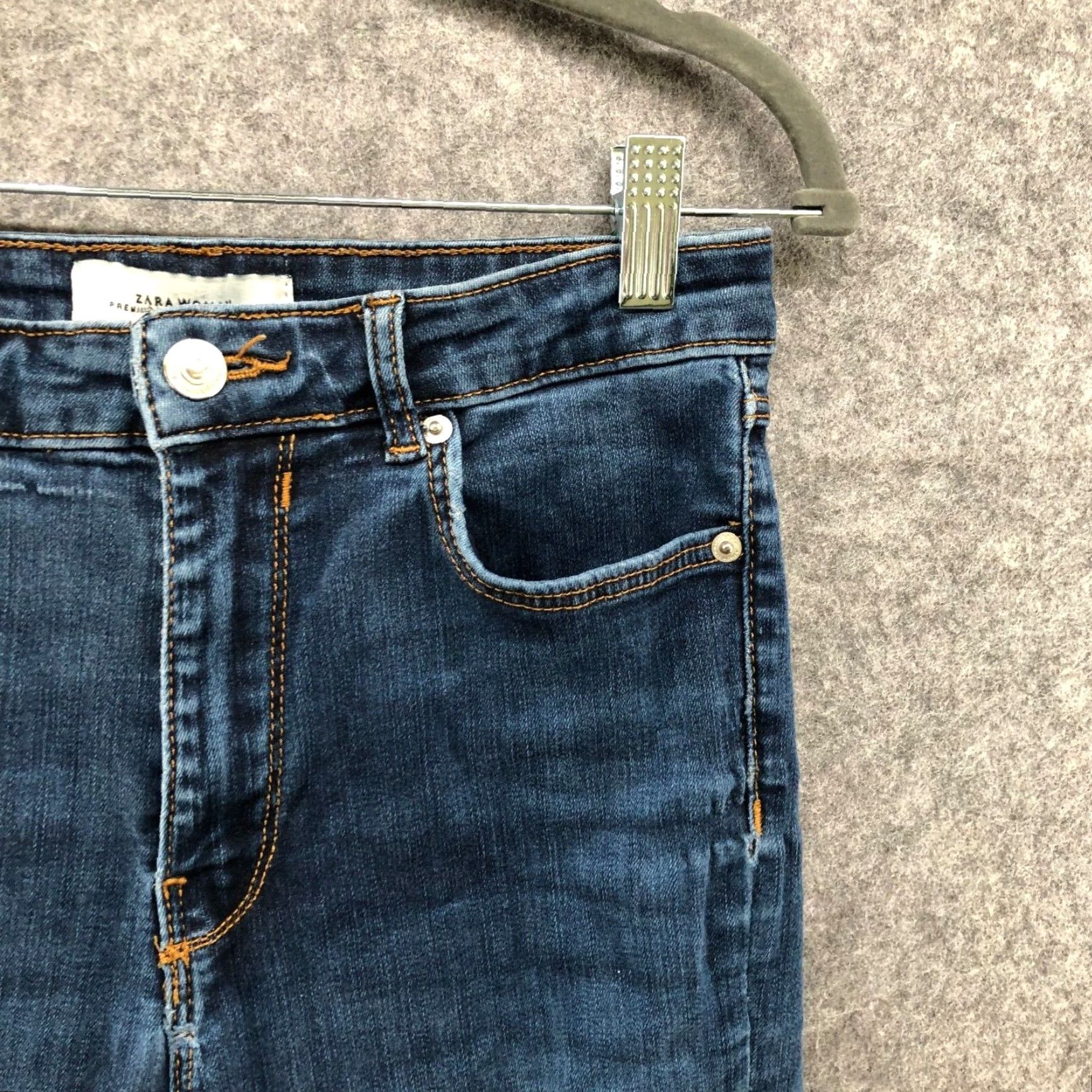 Zara ZARA High Rise Skinny Jeans Womens Size 6 Blue Distressed Stretch Medium Wash Size 28" / US 6 / IT 42 - 5 Thumbnail