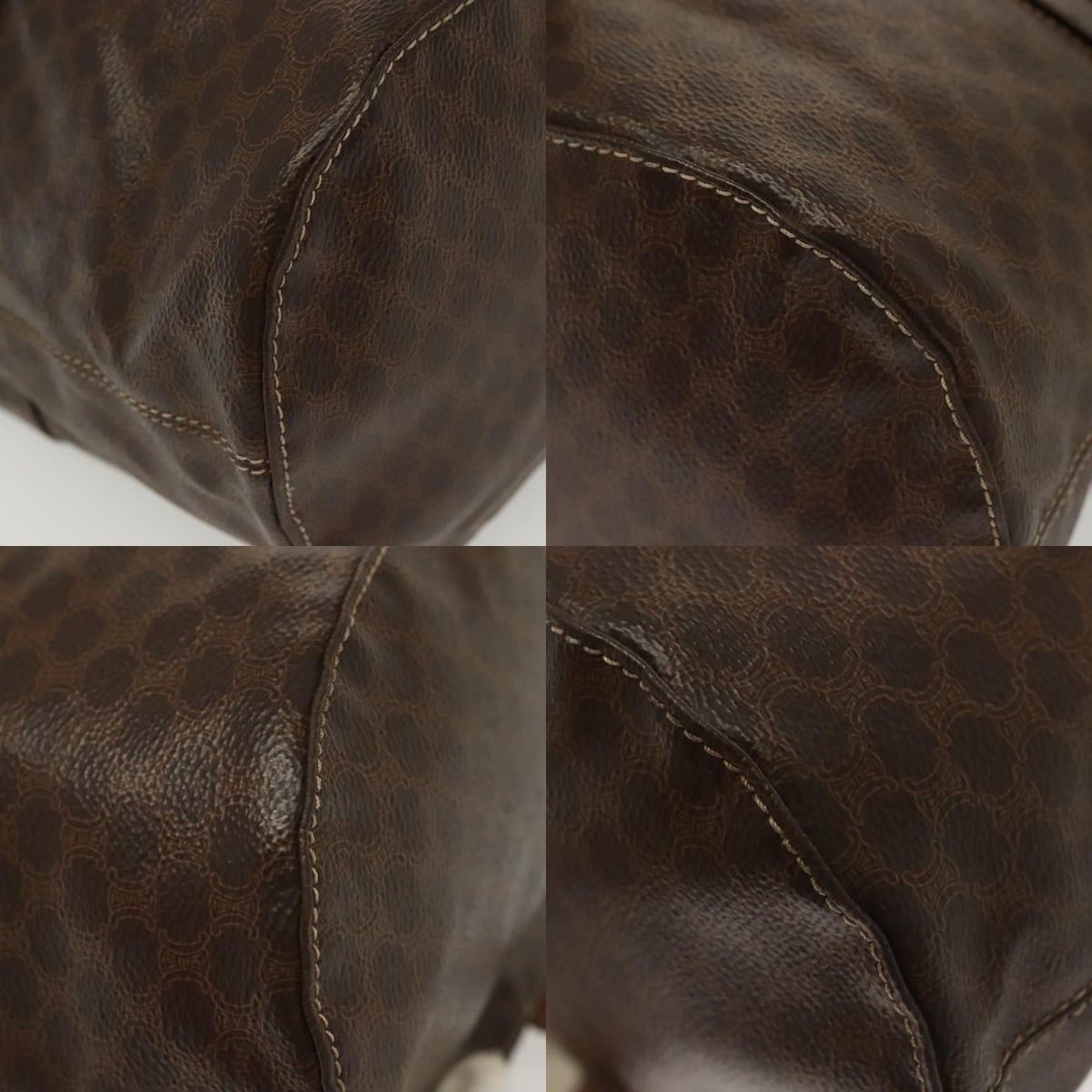 Celine CELINE Macadam Canvas Shoulder Bag Pvc Leather Brown Gold Size ONE SIZE - 10 Thumbnail