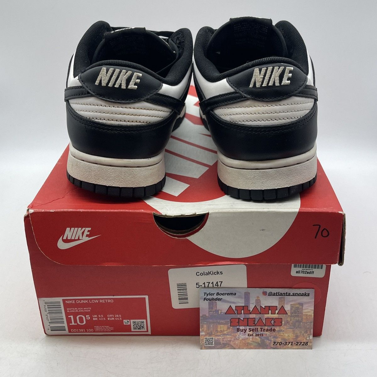 Nike Dunk low black white Size US 10.5 / EU 43-44 - 3 Thumbnail