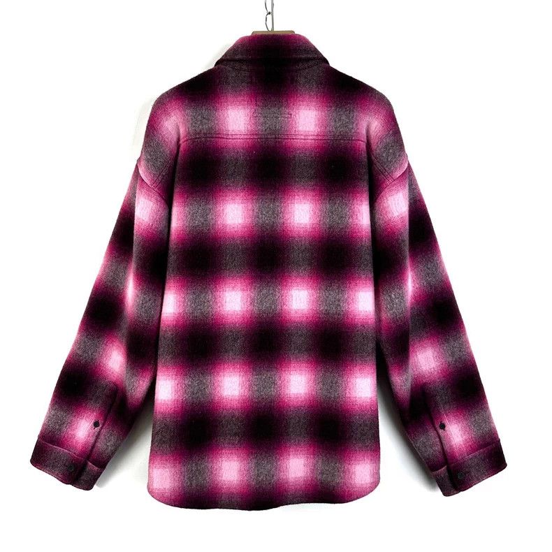 Balenciaga Balenciaga Pink Single Breasted Sheepskin Plaid Checkered Size XXS / US 00 / IT 34 - 2 Thumbnail