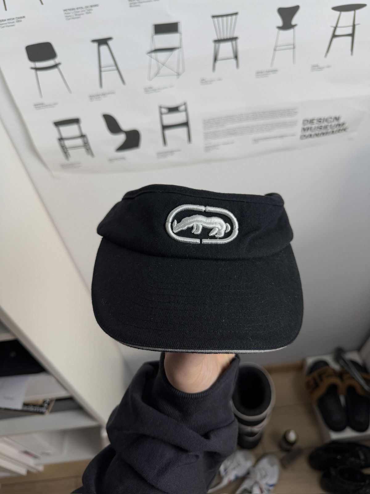 Ecko Unltd. × Vintage Vintage y2k Ecko UNLTD. Black visor hat cap hiphop skate rap Size ONE SIZE - 2 Thumbnail