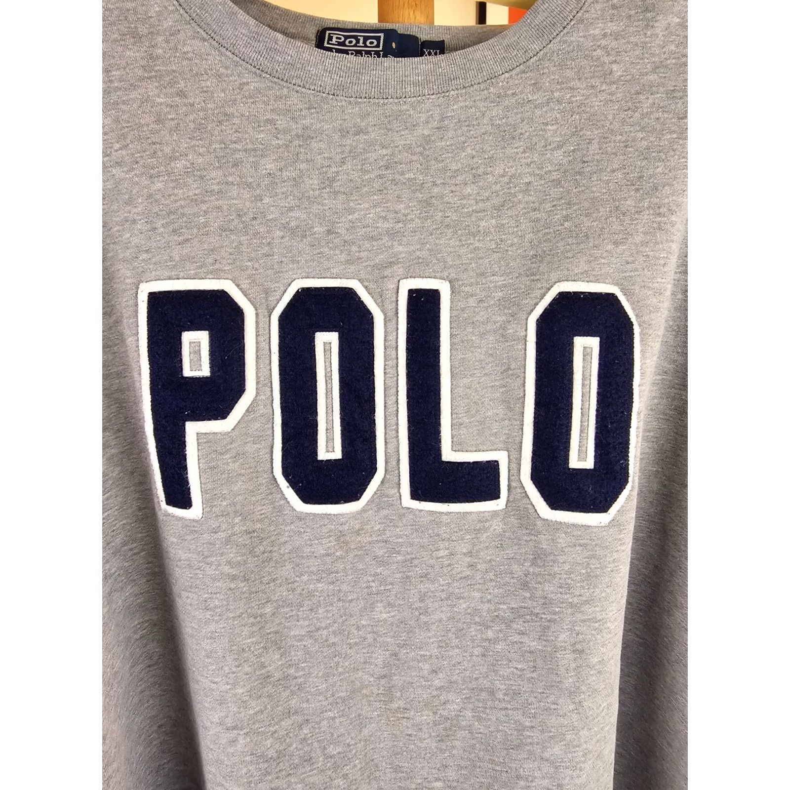 Polo Ralph Lauren VINTAGE Polo Ralph Lauren SHIRT Sweatshirt Gray Cotton 2XL Adult Men Pullover 90s SHIRT Mens Size US XXL / EU 58 / 5 - 2 Thumbnail