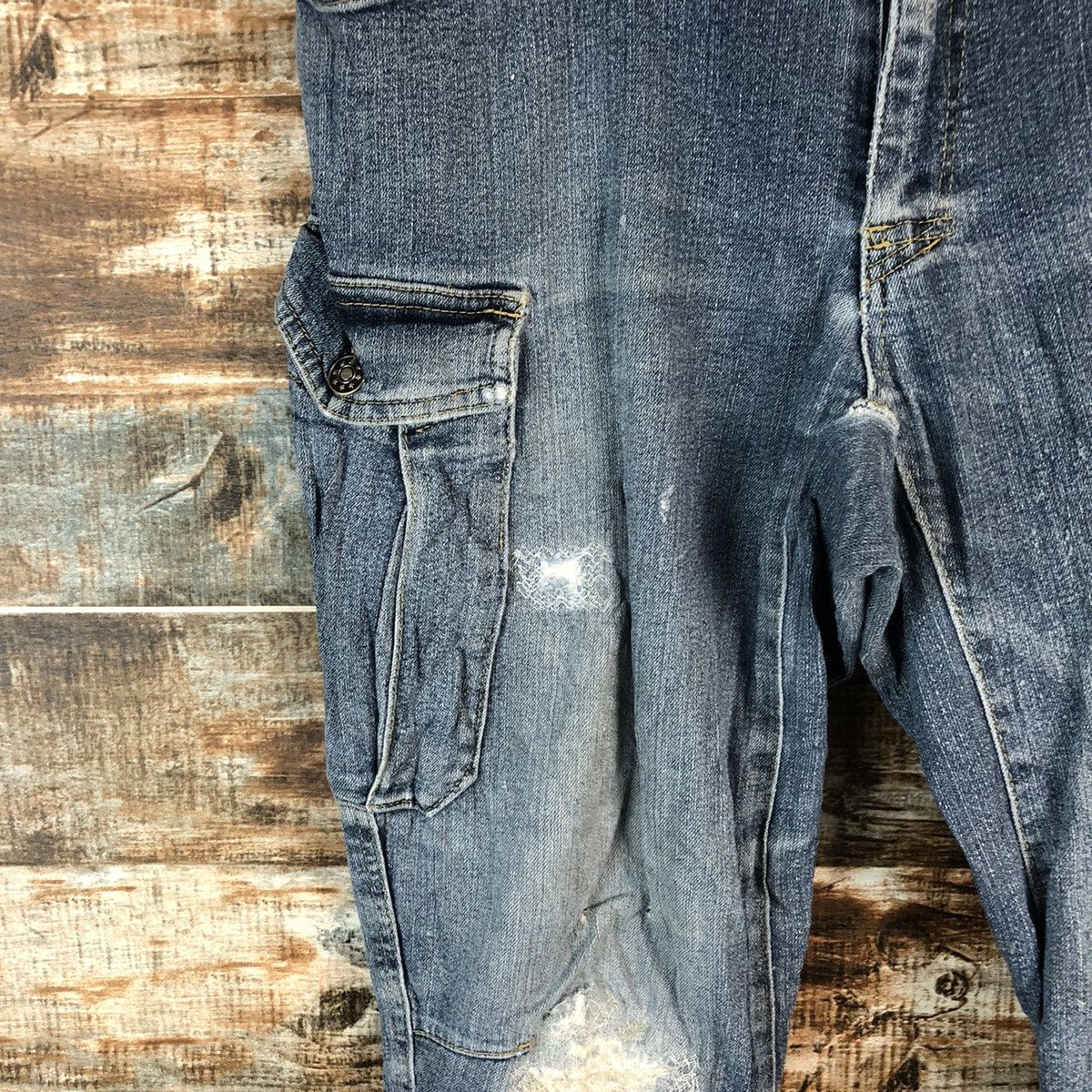 Japanese Brand Japanese Brand Blue Distressed Denim Pants #A2137 Size US 35 - 9 Thumbnail