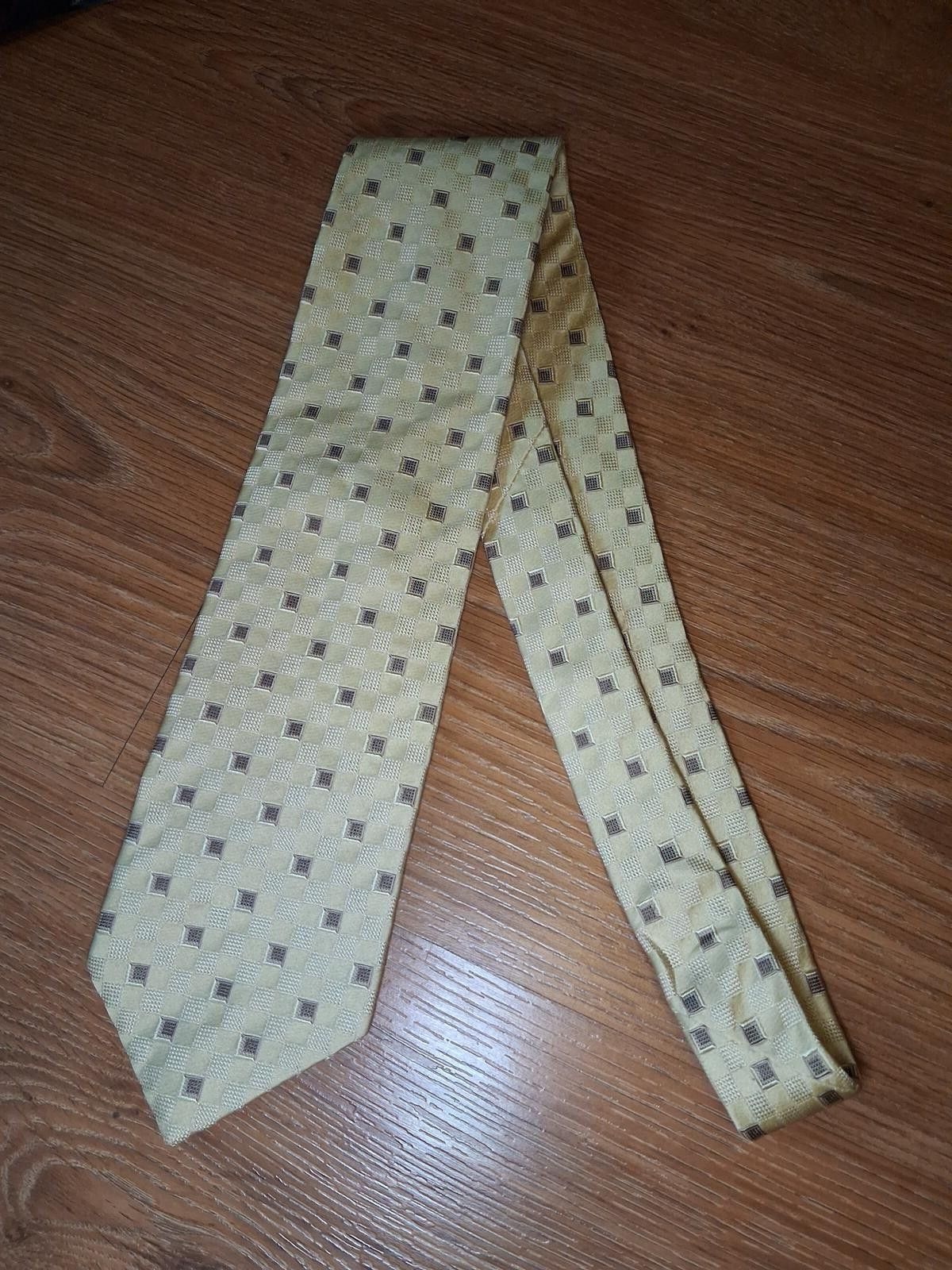 Hugo Boss Hugo Boss Silk Tie Yellow Geometric Wide Made in Italy Size ONE SIZE - 5 Thumbnail