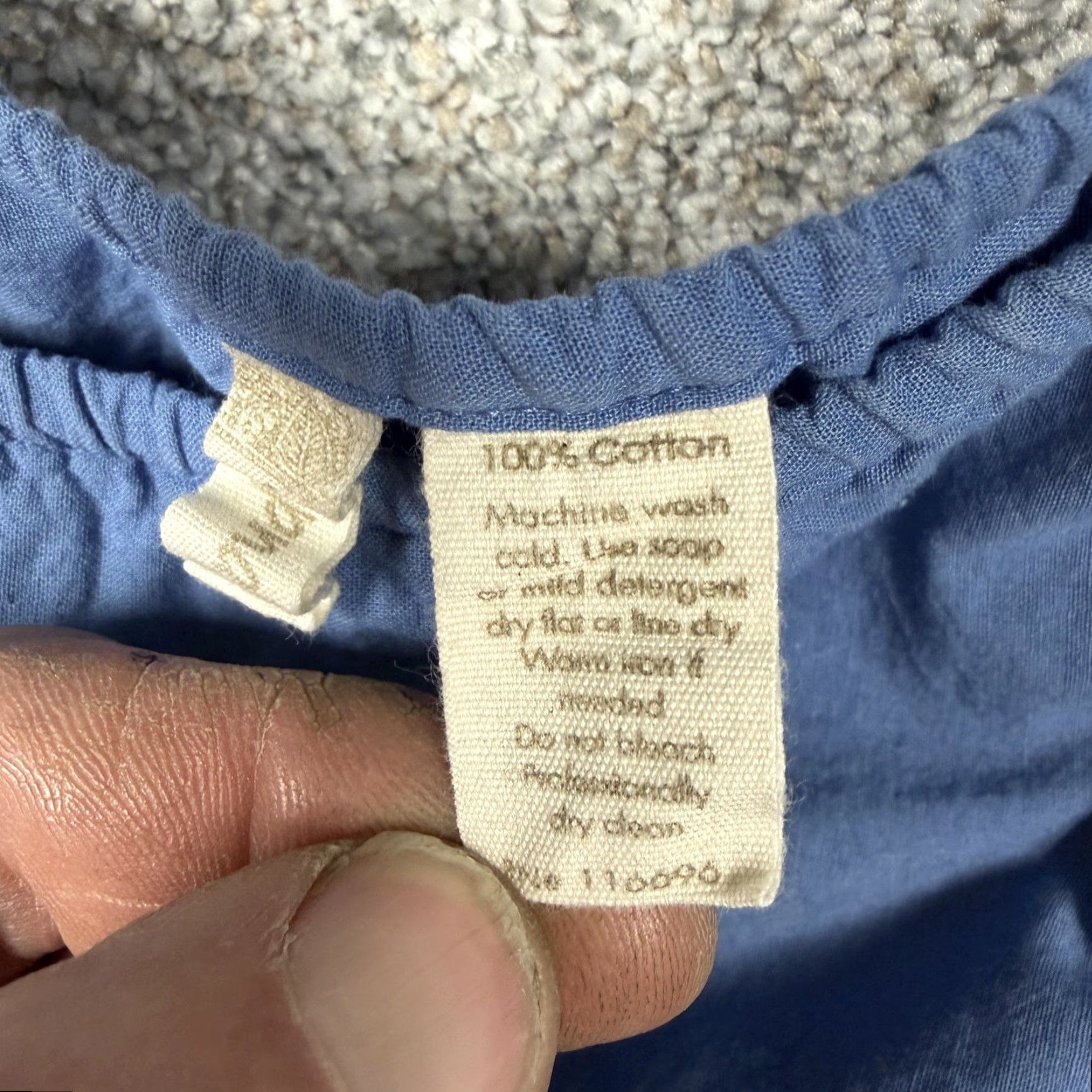 Vintage Japna Top XS Blue Cropped Eyelet Embroidered Scallop Hem Boho Cottagecore Fairy Womens Size XS / US 0-2 / IT 36-38 - 5 Thumbnail