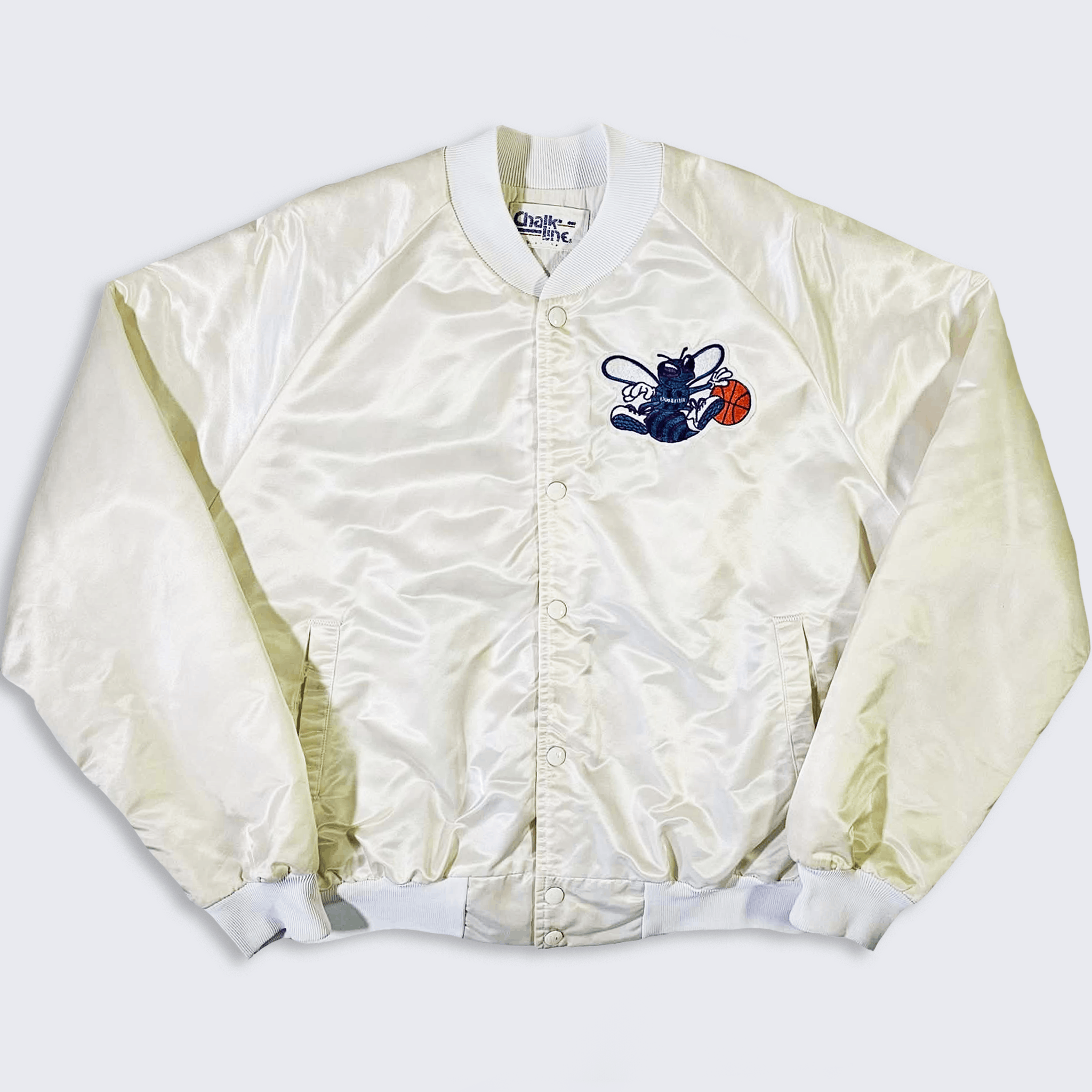 Chalk Line Charlotte Hornets Vintage 90s Satin Bomber Jacket Size US L / EU 52-54 / 3 - 2 Thumbnail