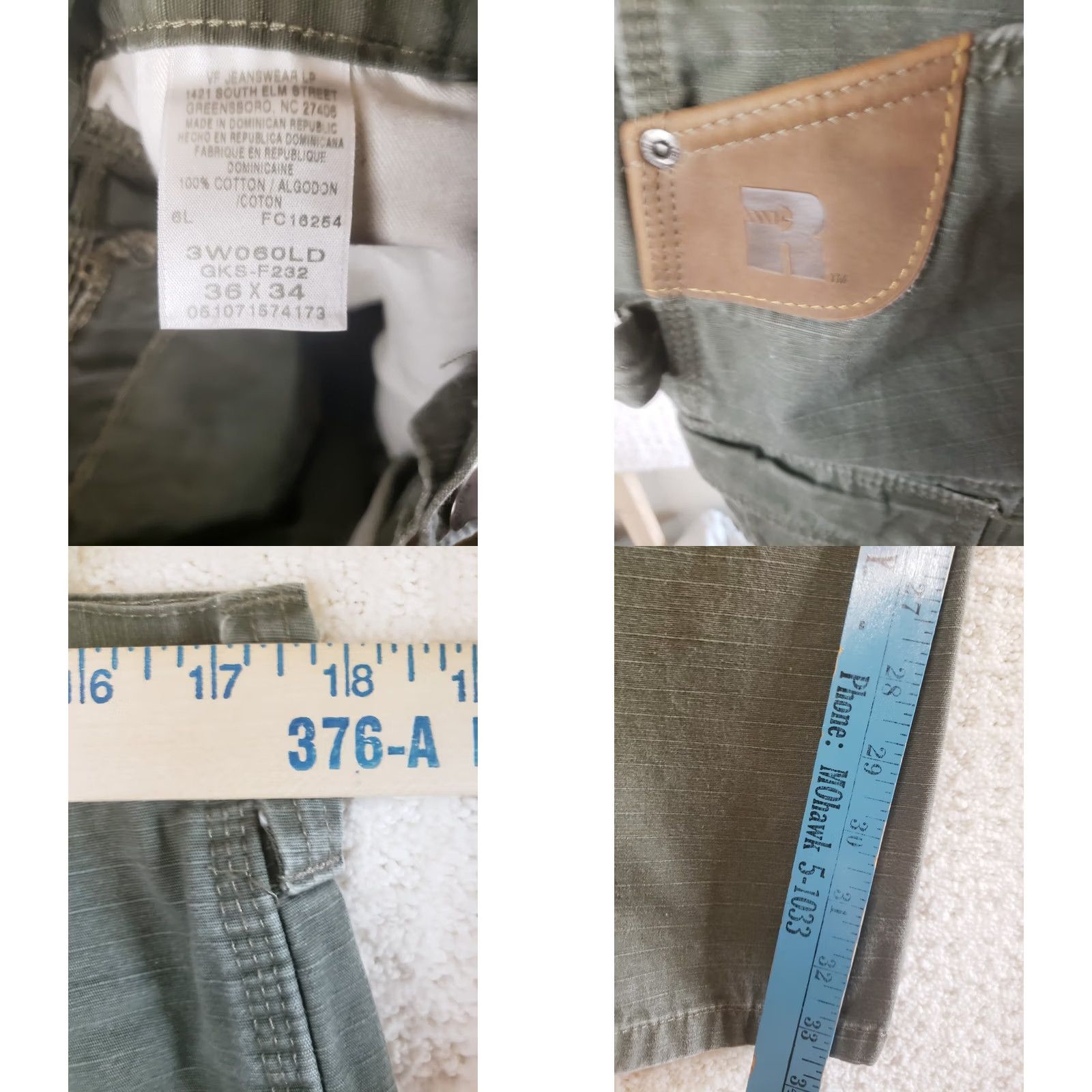 Wrangler Wrangler Riggs Workwear Pants Men's Green 36x34 Double Knee RipStop 3W060LD Size US 36 / EU 52 - 9 Thumbnail