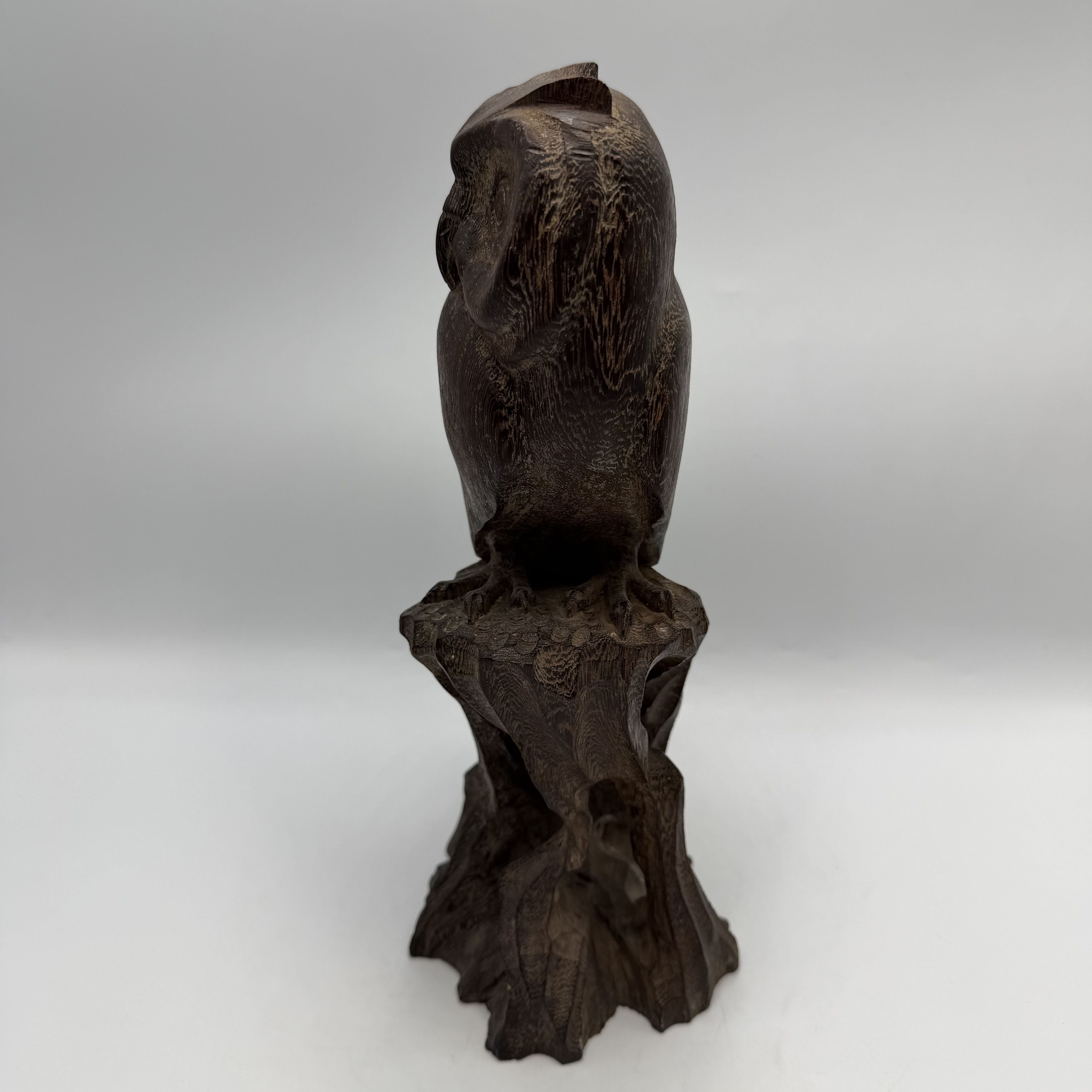 Vintage Vintage Hand Carved Wooden Owl Figurine Folk Art 27cm Size ONE SIZE - 8 Thumbnail