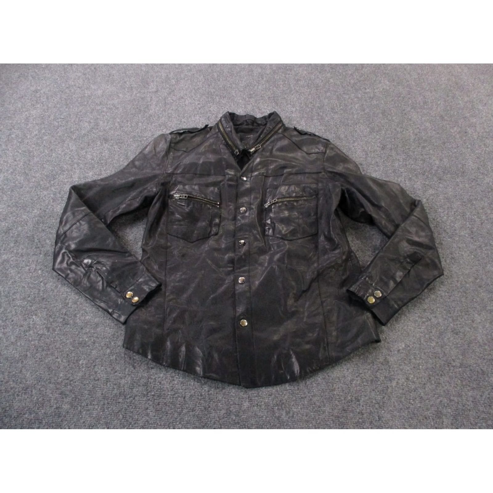 Allsaints AllSaints Leather Jacket Mens M Black Biker Lined Windproof Pockets Zipped Pockets Classic Outdoors Trucker Size US M / EU 48-50 / 2 - 2 Thumbnail