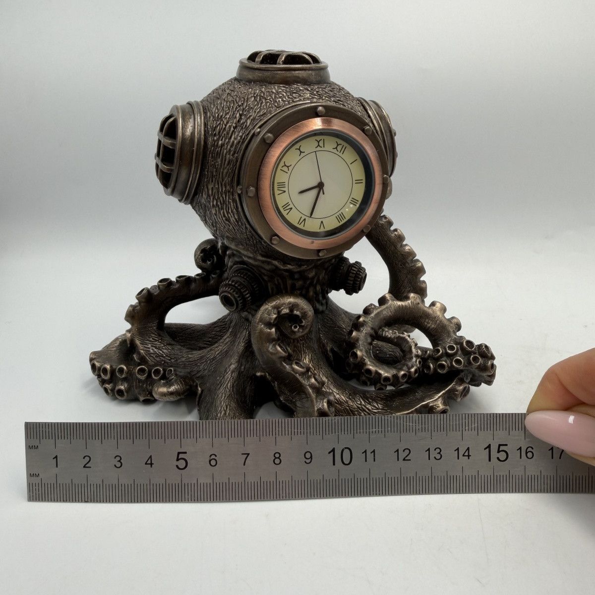 Other Octopus Desk Clock Bronze Steampunk Nautical Quartz Statue Size ONE SIZE - 2 Thumbnail