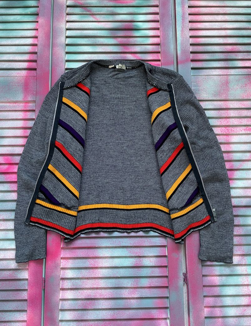 Vintage Vintage 90s Wool Knit Zip Cardigan Art Style Size M / US 6-8 / IT 42-44 - 2 Thumbnail