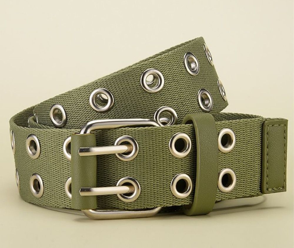 Japanese Brand Canvas Double Row Pin Buckle Belt Size ONE SIZE - 2 Thumbnail