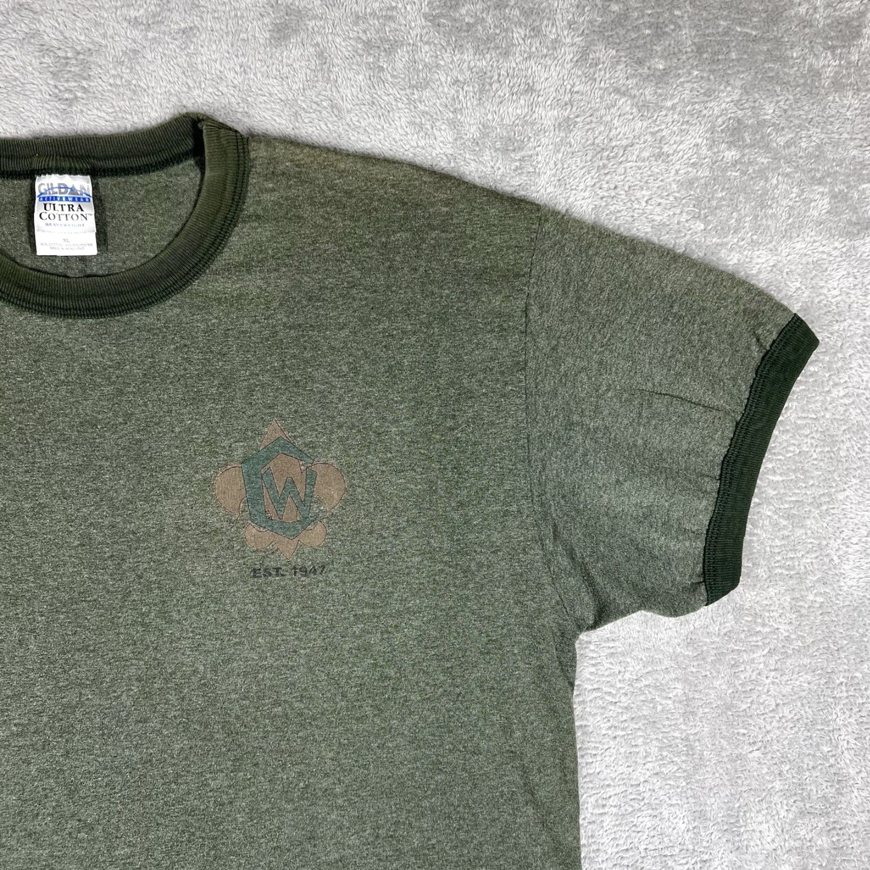 Gildan VINTAGE Camp Whitsett 2006 Boy Scout Camp XL Green Gildan Ultra Cotton Ringer T-Shirt Size US XL / EU 56 / 4 - 3 Thumbnail